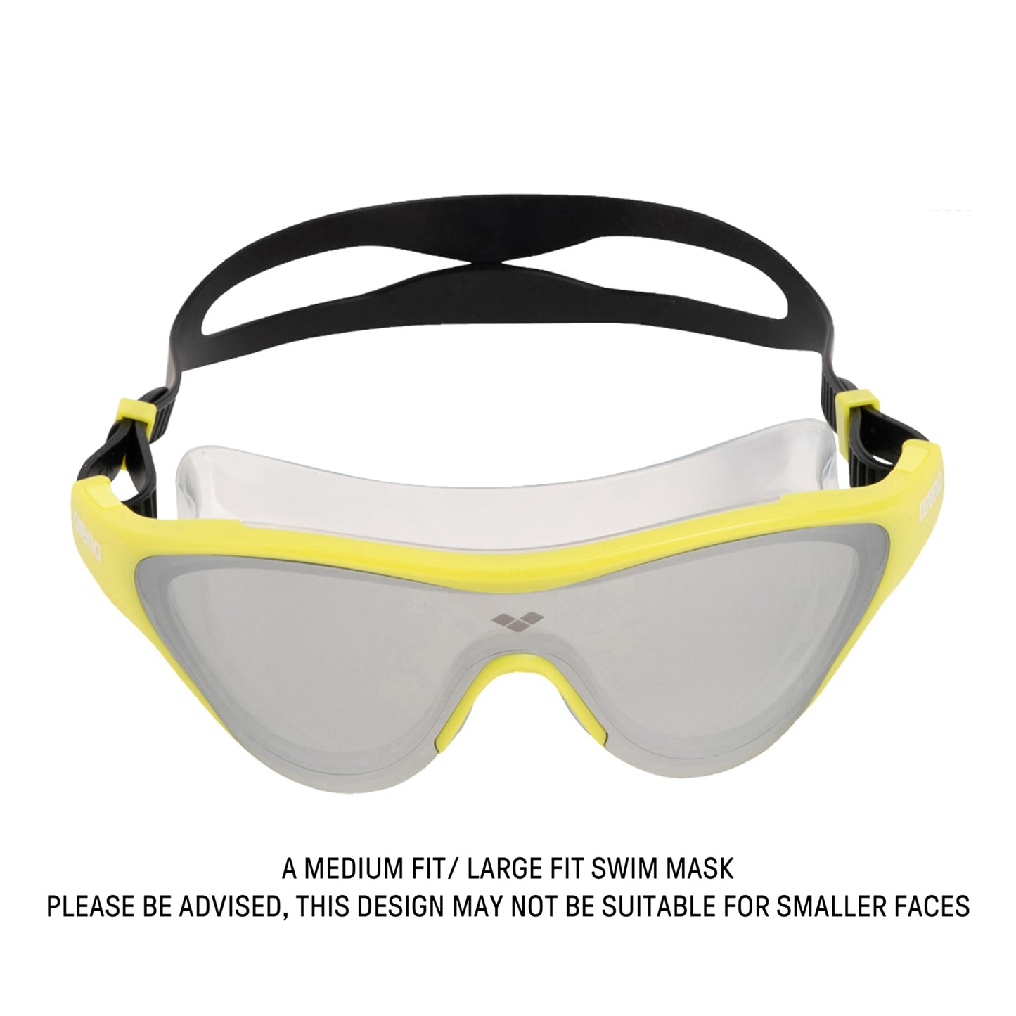 ARENA - Máscara de natación unisex para adultos, unisex, para hombres y mujeres, lentes de policarbonato de gran ajuste, color plateado/verde suave/negro