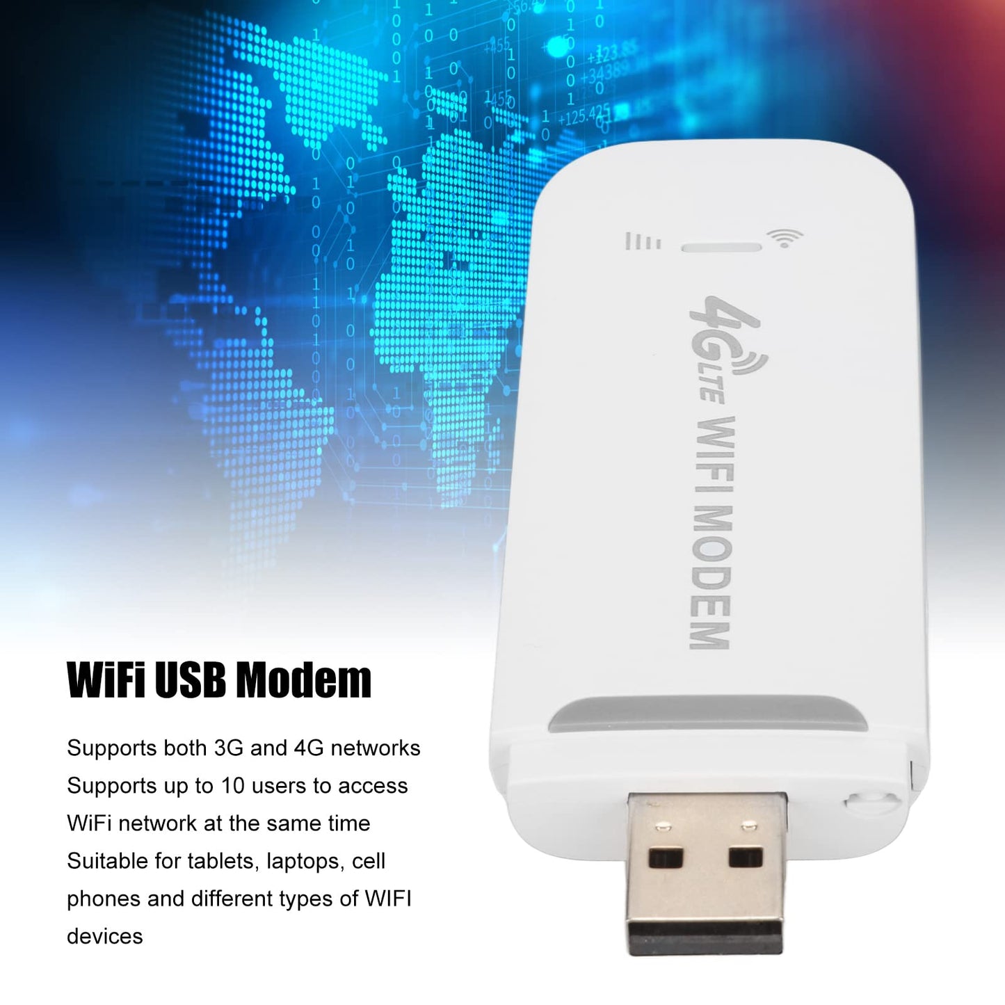 4G LTE USB WiFi Router Módem Dongle con Ranura para Tarjeta SIM, Punto de Acceso WiFi Móvil,Dispositivos Internet Red Inalámbrica para Teléfono Tableta Portátil,10 Usuarios,150Mbps