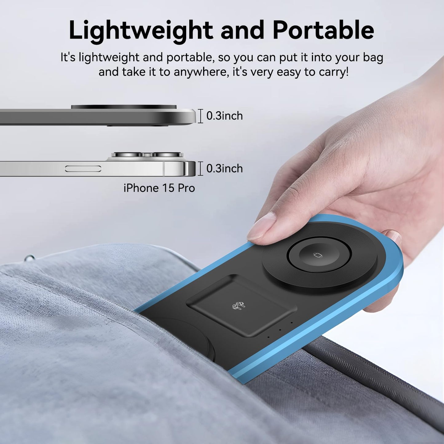 Cargador inalámbrico 3 en 1, estación de Carga magnética Plegable para Magsafe para iPhone 16/15/14/13/12/Pro MAX/Pro/Mini/Plus, Apple Watch 10/9/8/7/SE/6/5/4/3/2/1/Ultra2/Ultra, AirPods pro/2/3/4