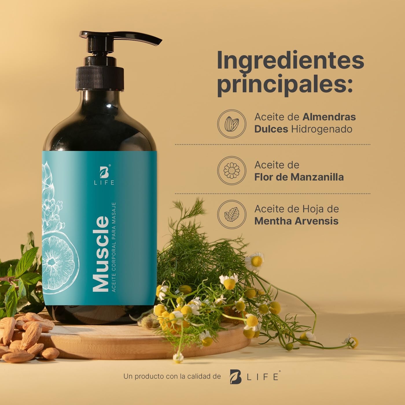 Aceite Corporal B Life 800ml para Masaje Relajante con Ingredientes Naturales