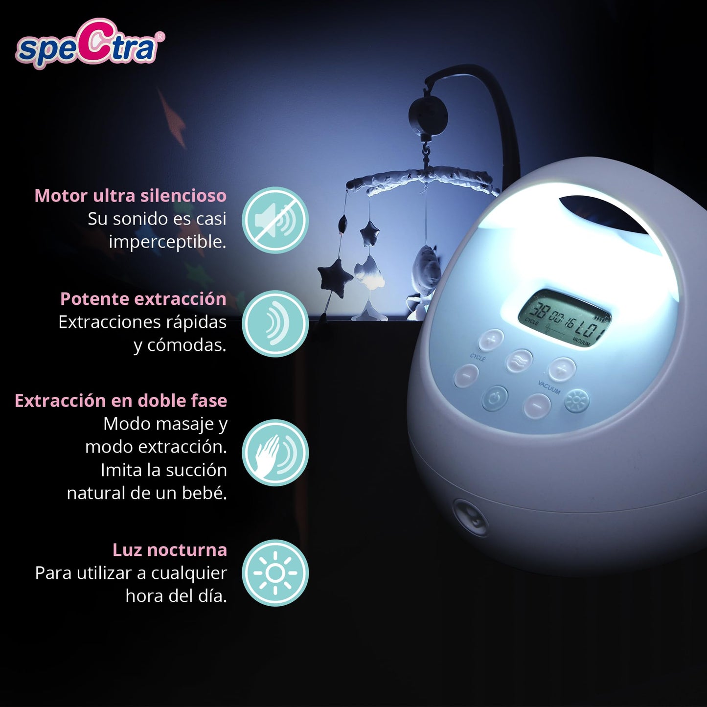 Extractor de Leche Eléctrico Doble Spectra S1 Plus Azul con Batería Recargable y Bolsa Térmica para Almacenamiento