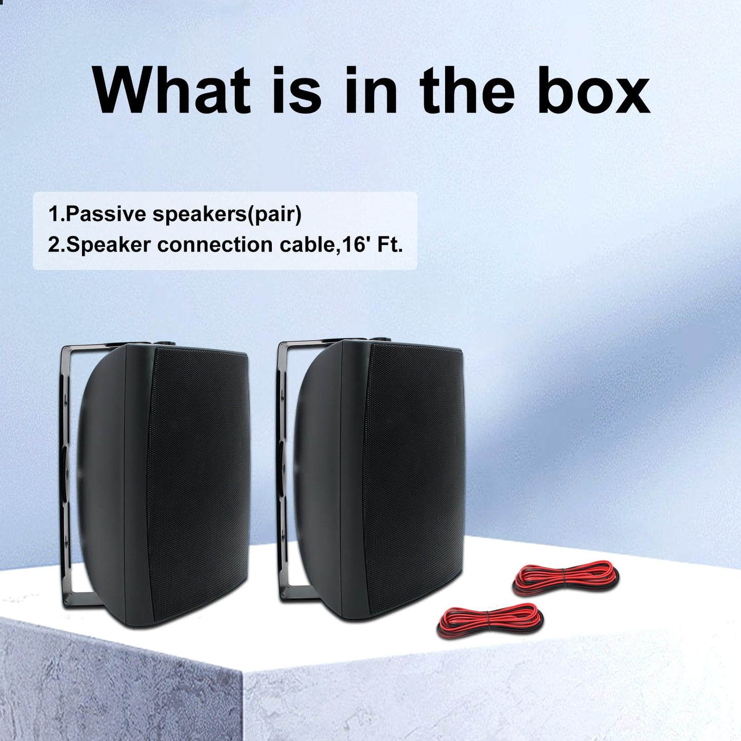 STUDIOFINIX - Altavoces para exteriores de 6.5 pulgadas y 400 W con cable, impermeables, pasivos con graves potentes, altavoces de montaje en pared para patio, jardín, piscina, hogar, (par), color