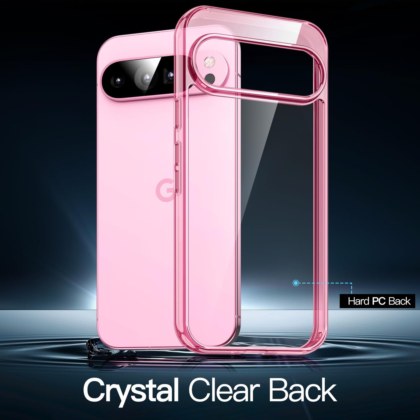 JETech Funda para Google Pixel 9 Pro XL 2024, Anti-Amarillo Antigolpes Protectora Carcasa, Antiarañazos PC Duro Respaldo (Rosa Cuarzo)