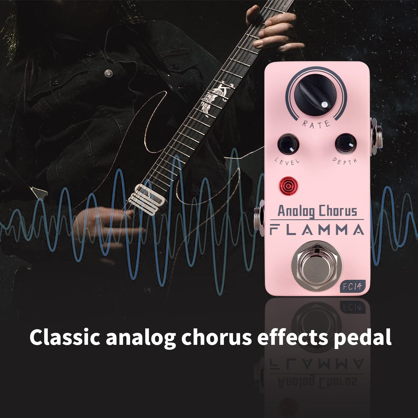 Pedal de Efectos de Guitarra Flamma FC14 Analógico Portátil Durable Carcasa de Metal