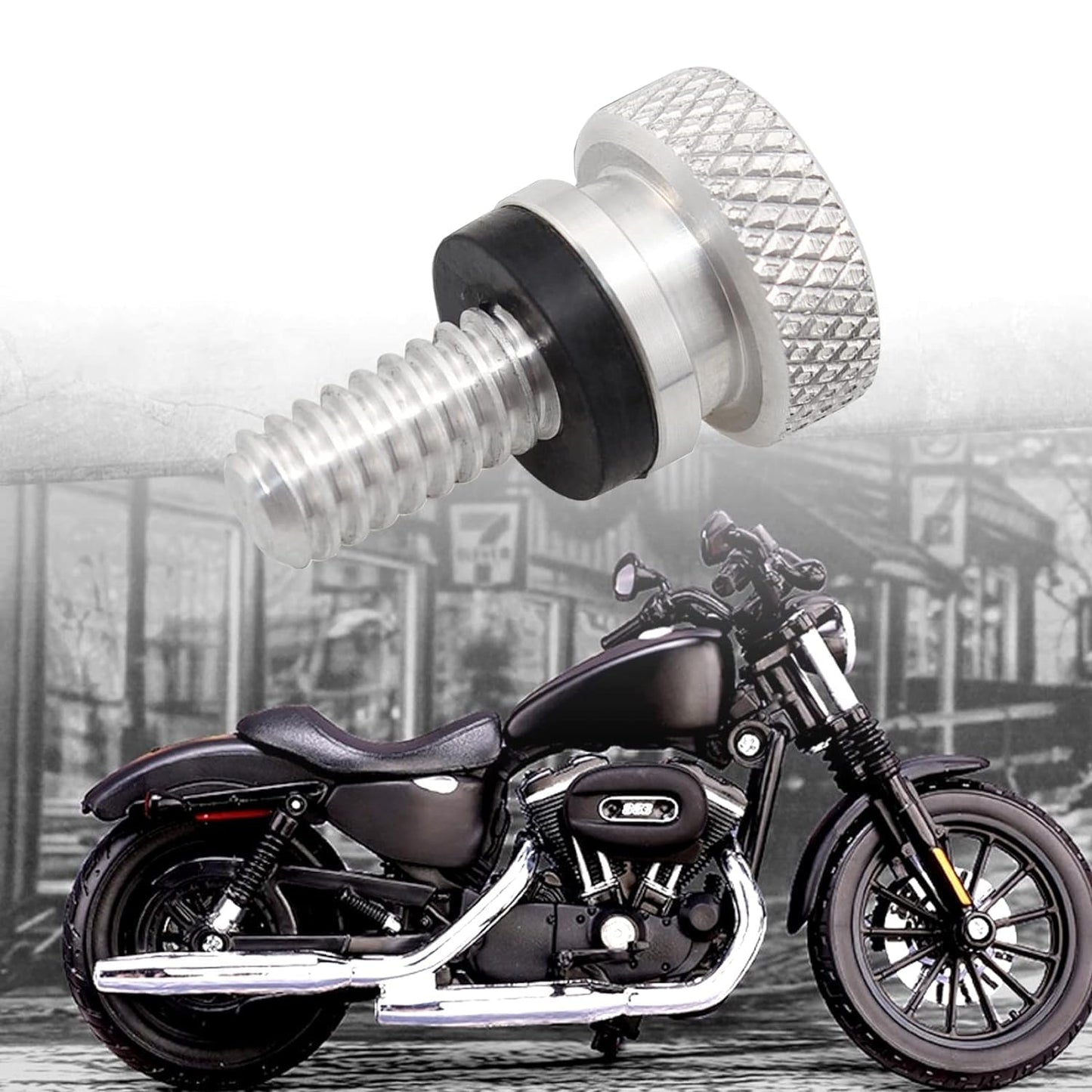 Juego de 2 Tuercas WADY Plata Compatible con Harley-Davidson Sportster y Softail Touring Dyna