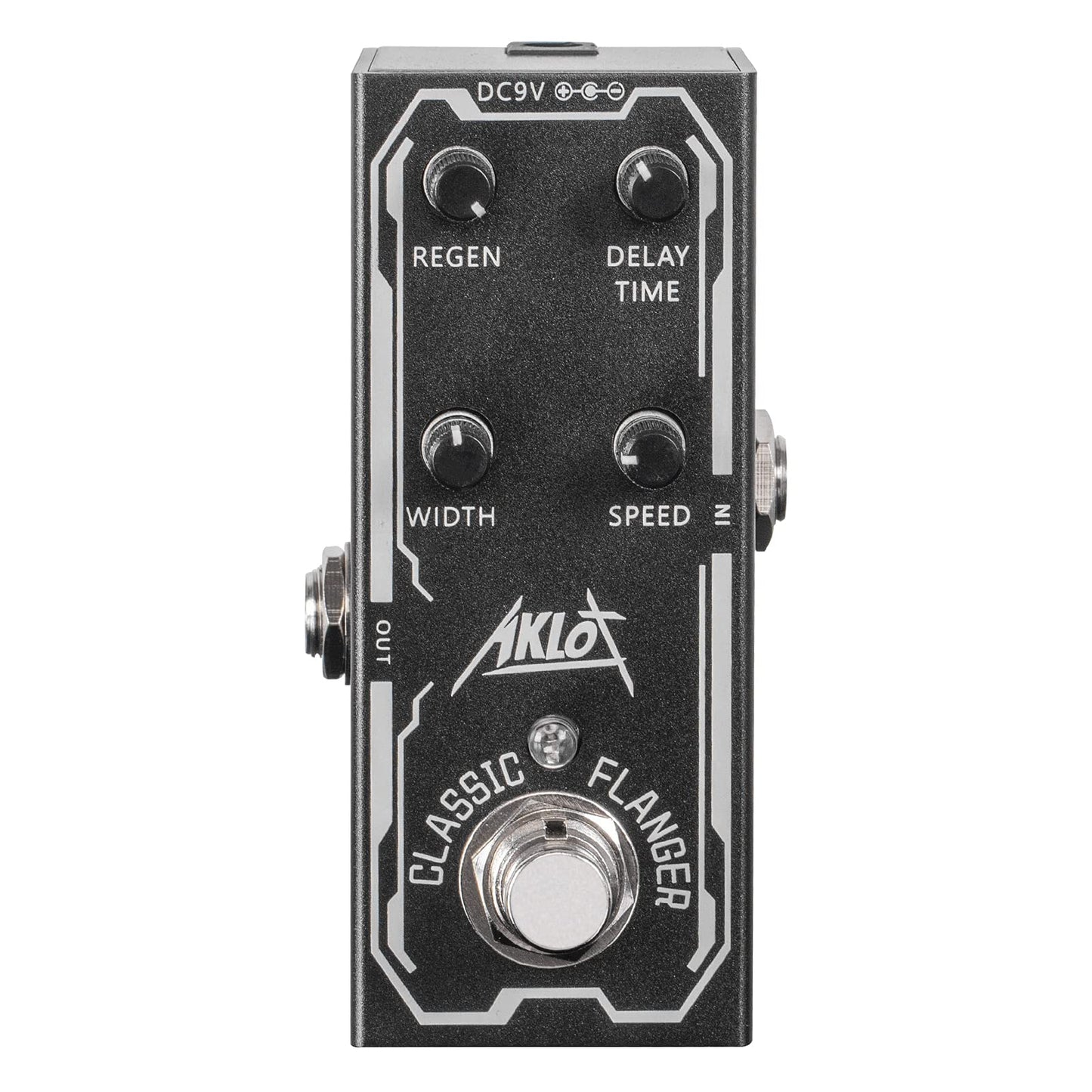 AKLOT - Pedal de guitarra de brida clásica, pedal de efectos eléctricos, mini tipo único DC 9 V True Bypass