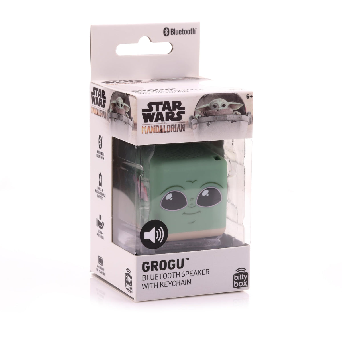 Altavoz Bluetooth Bitty Boomers Grogu Bitty Box Star Wars Verde con Llavero de 1.3 Pulgadas