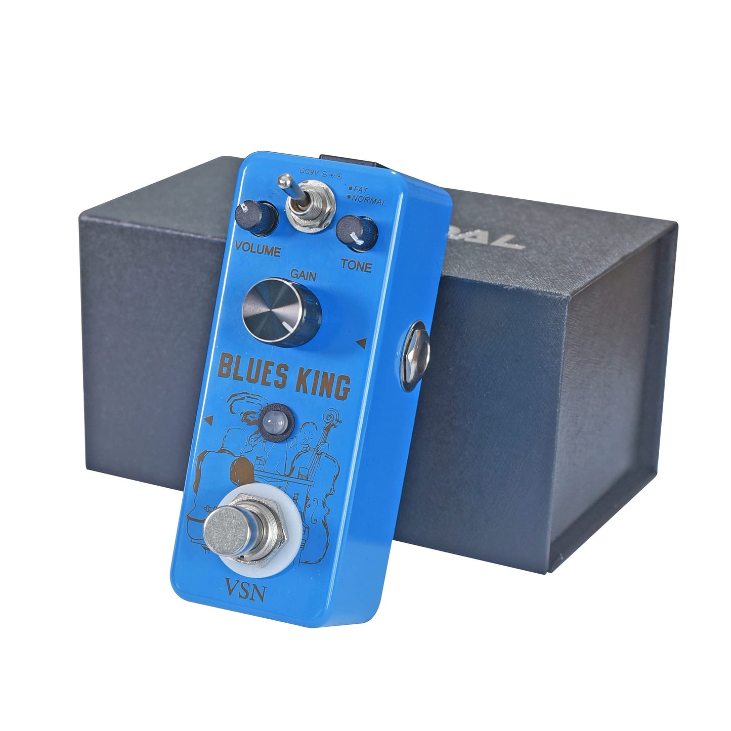 Pedal de Guitarra VSN Bluesy Blues Style Distortion Fat&Normal 2 Modes