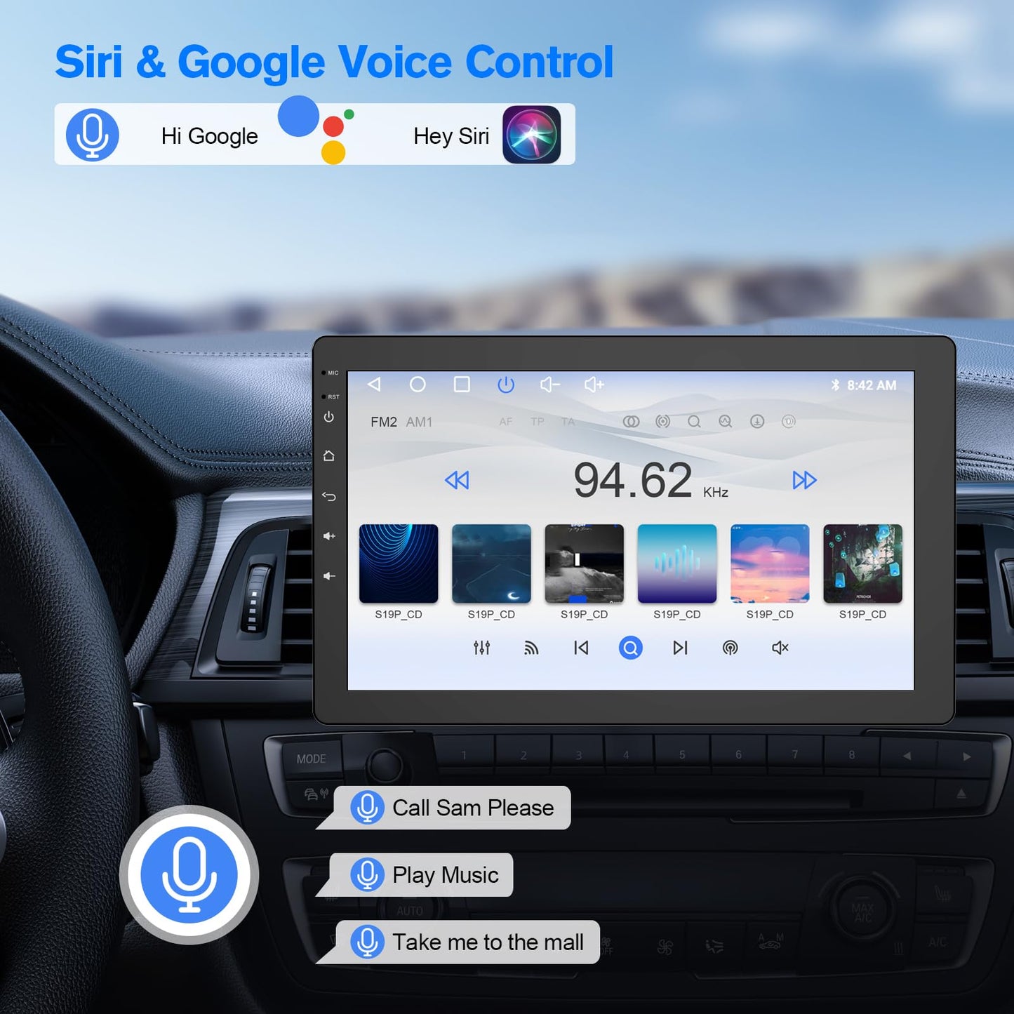 visualización táctil giratoria de 10.1 pulgadas para coche estéreo de un solo din: Android 13, inalámbrico CarPlay/Android Auto, CPU de 4 núcleos, 2 GB + 32 GB, navegación GPS, sonido Hi-Fi y
