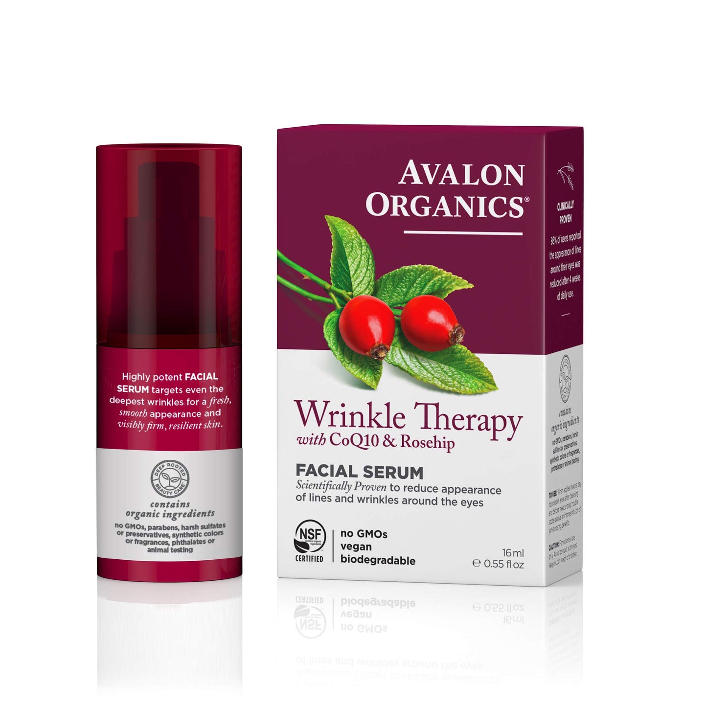 Avalon Organics CoQ10 Repair Wrinkle Defense Serum for Unisex Serum 0.55 oz