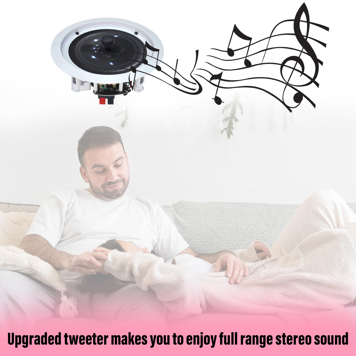 Altavoces de Techo Vaiyer 6.5 Pulgadas 2 Vías 400 Vatios para Sistema de Cine en Casa