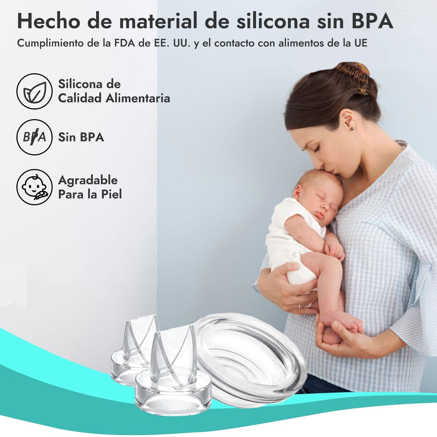 Diafragma de silicona compatible con momcozy S9/S12/S9pro/S12pro, extractor de leche portátil, válvula universal de pico de pato y accesorios de diafragma de silicona (juego de 2)