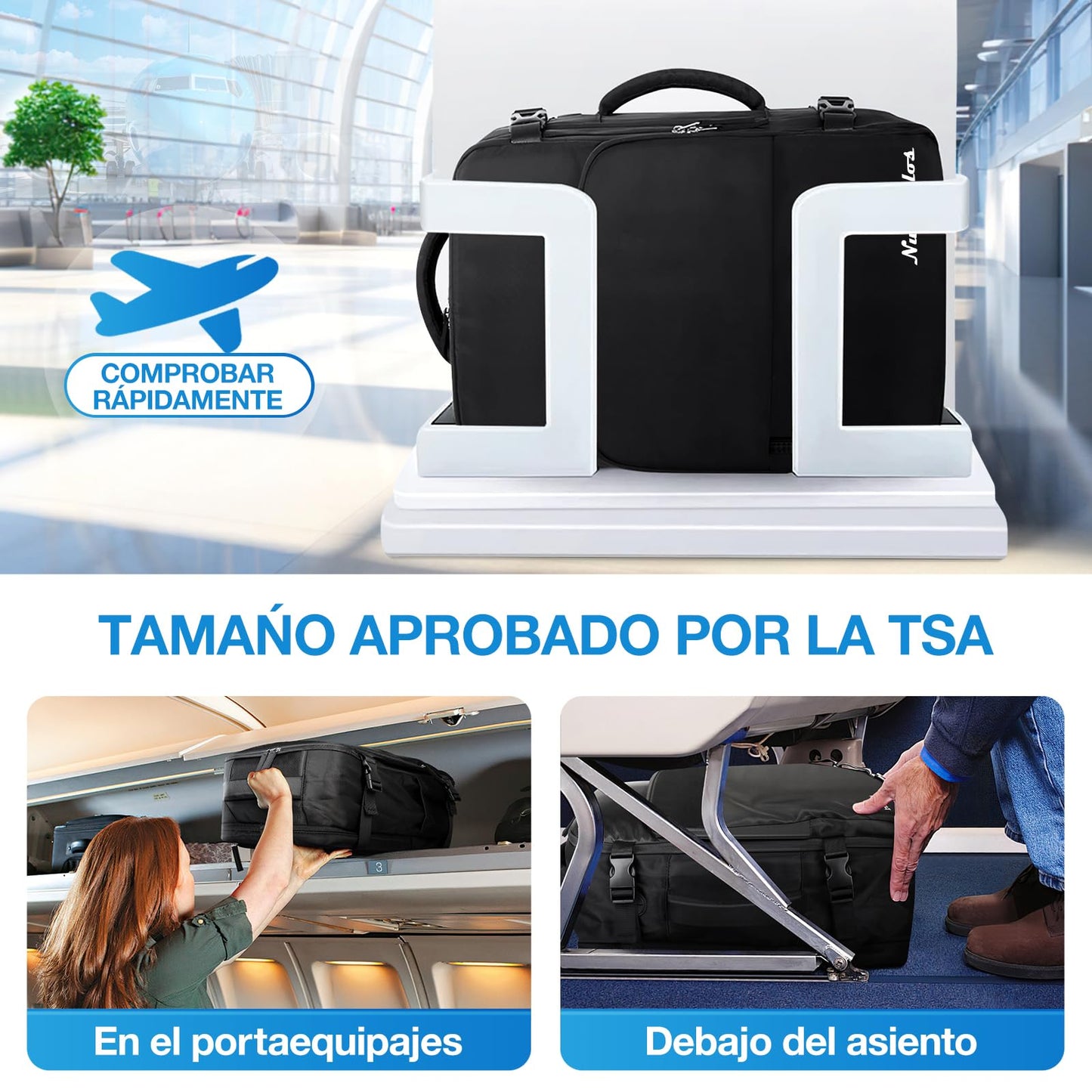 Mochila de Viaje Multifuncional Expandible Impermeable Gran Capacidad Negro