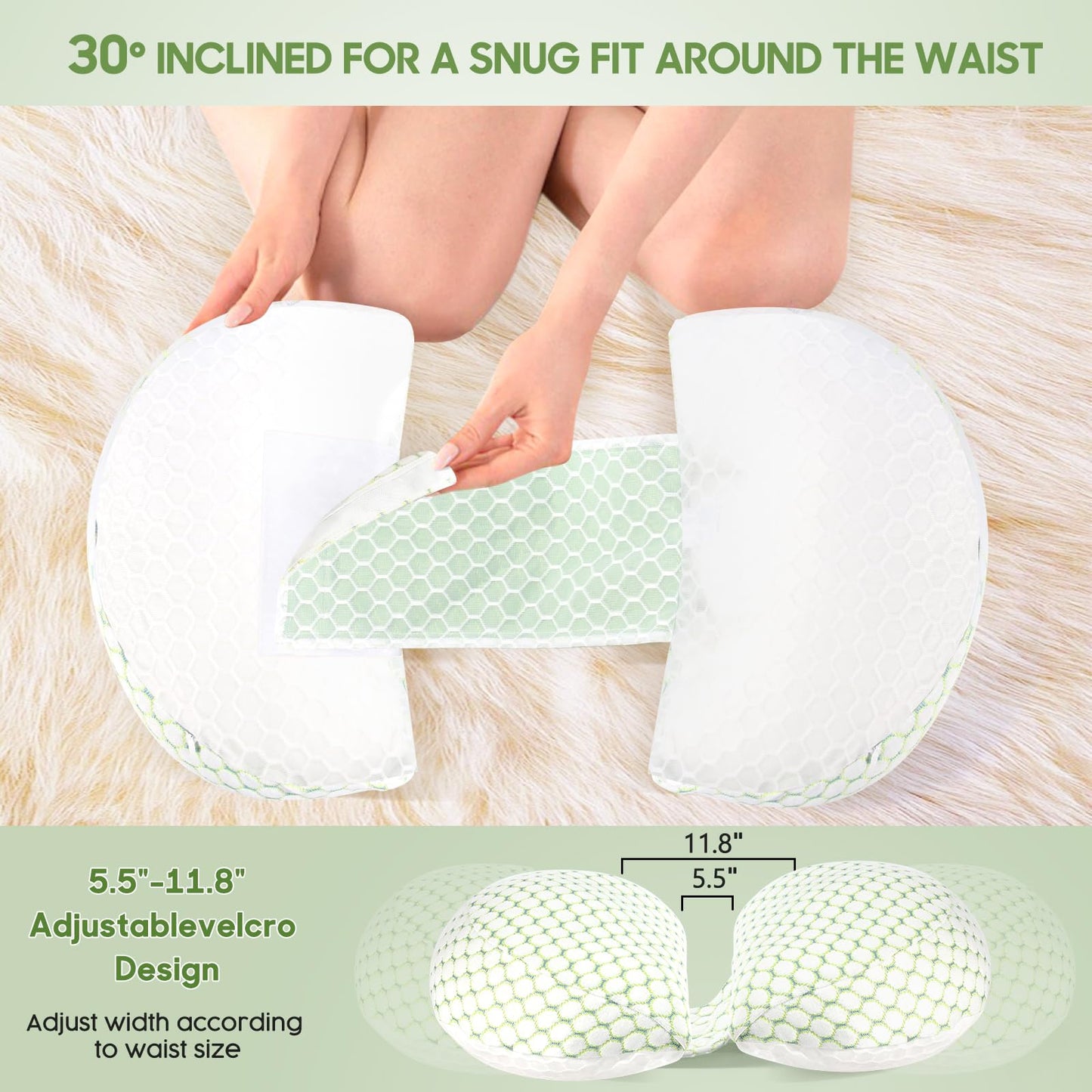 Almohada de Embarazo Cuña Doble para Mujer