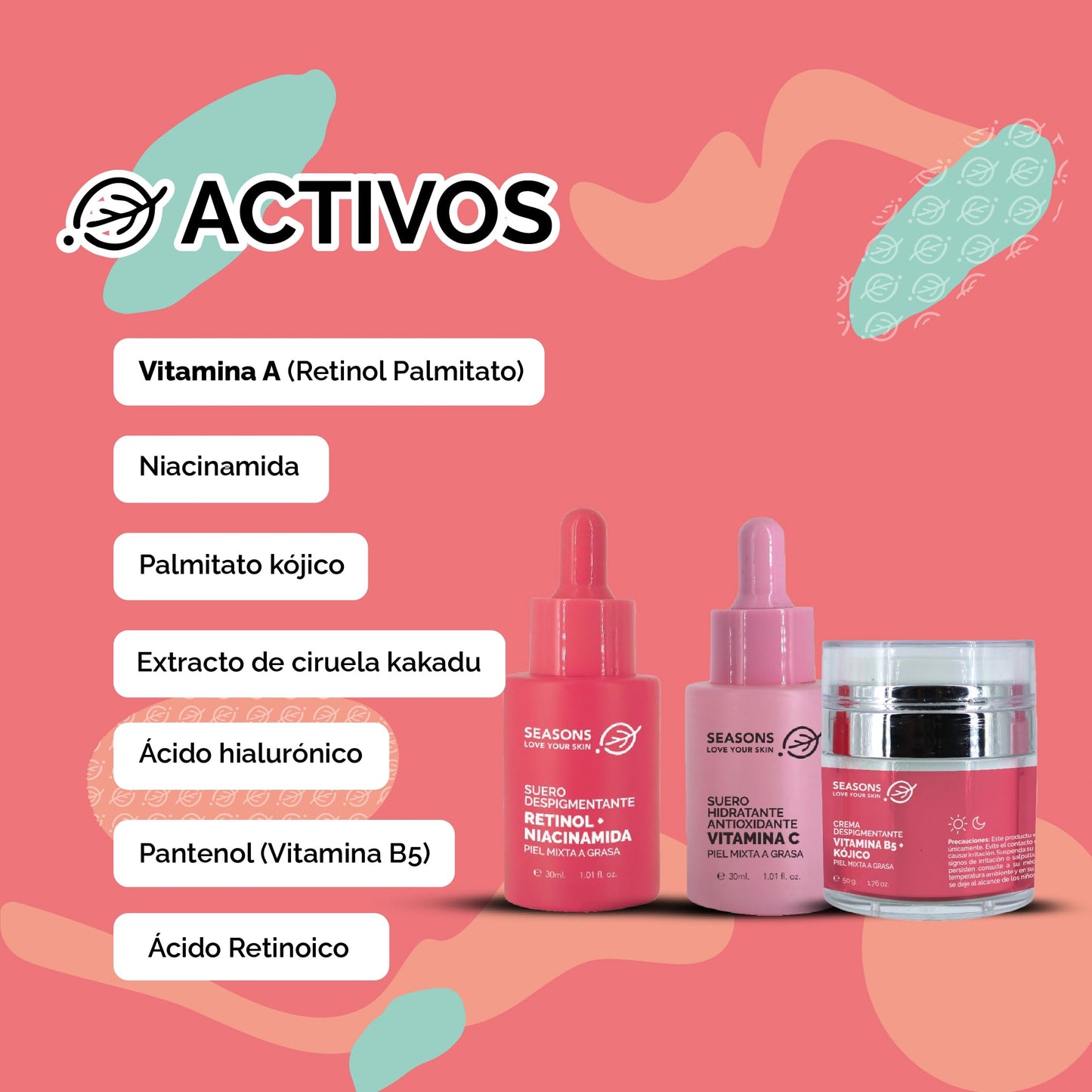 Tratamiento despigmentante y de renovación celular: Here We Glow con Retinol niacinamida Vitamina C