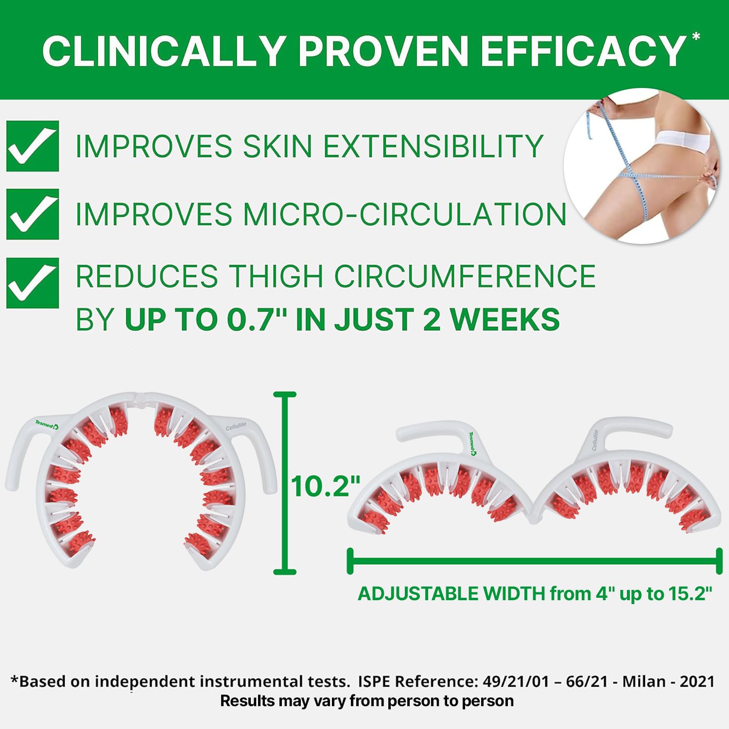TESMED CELLULITE masajeador Anticelulítico, made in Italy patente depositado para tratar la celulitis: eficacia clínicamente probada. Masajeador Celulitis