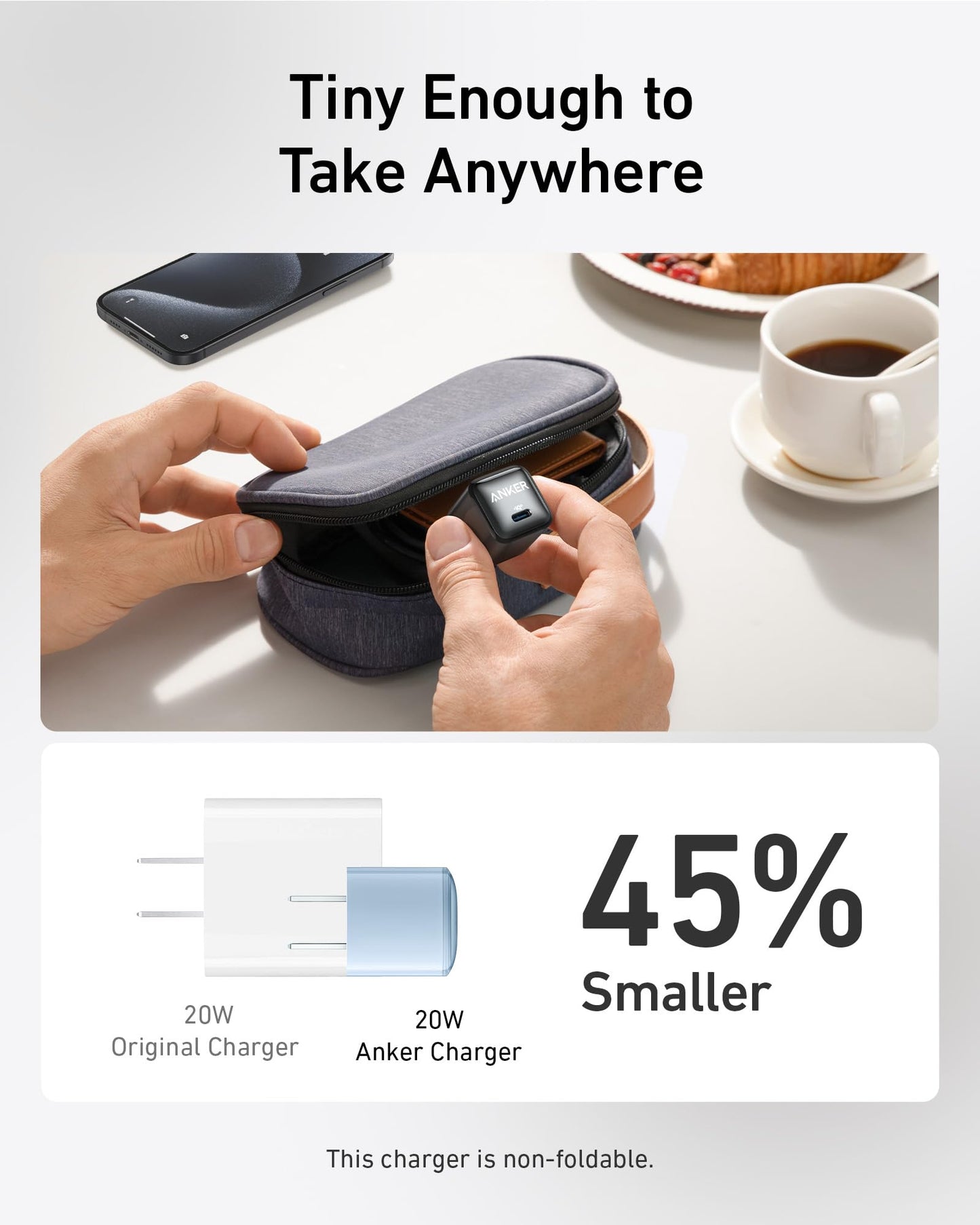 Anker USB C Charger Block 20W, 511 Charger (Nano Pro), PIQ 3.0 Compact Fast Charger for iPhone 16/16 Plus/16 Pro/16 Pro MAX, 15 Series, Galaxy, Pixel 4/3, iPad (Black, 1 Pack&1 Cable)