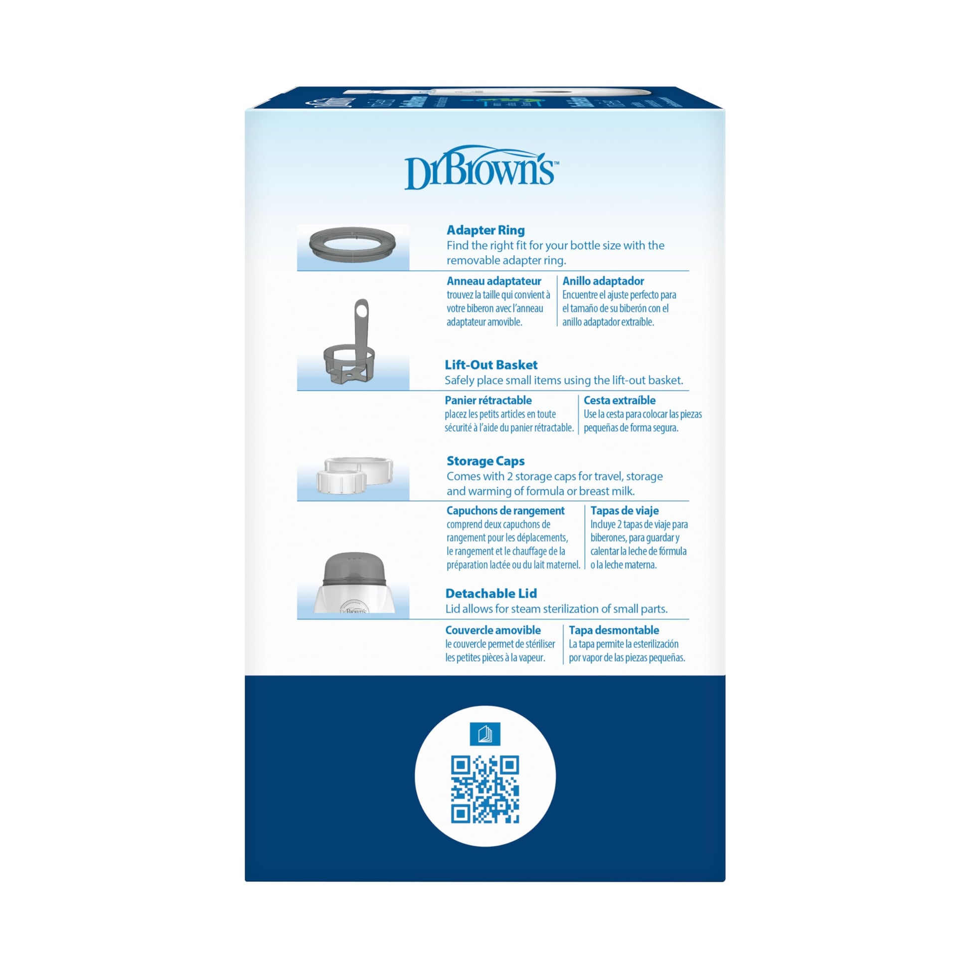 Calentador y Esterilizador Dr. Brown's Insta-Feed Blanco para Biberones y Tarros de Comida para Bebés