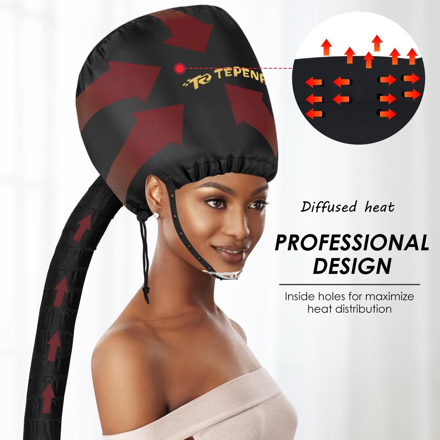 Accesorio para Secador de Pelo TEPENAR Negro Ajustable para Secado Rápido y Cuidado del Cabello Rizado