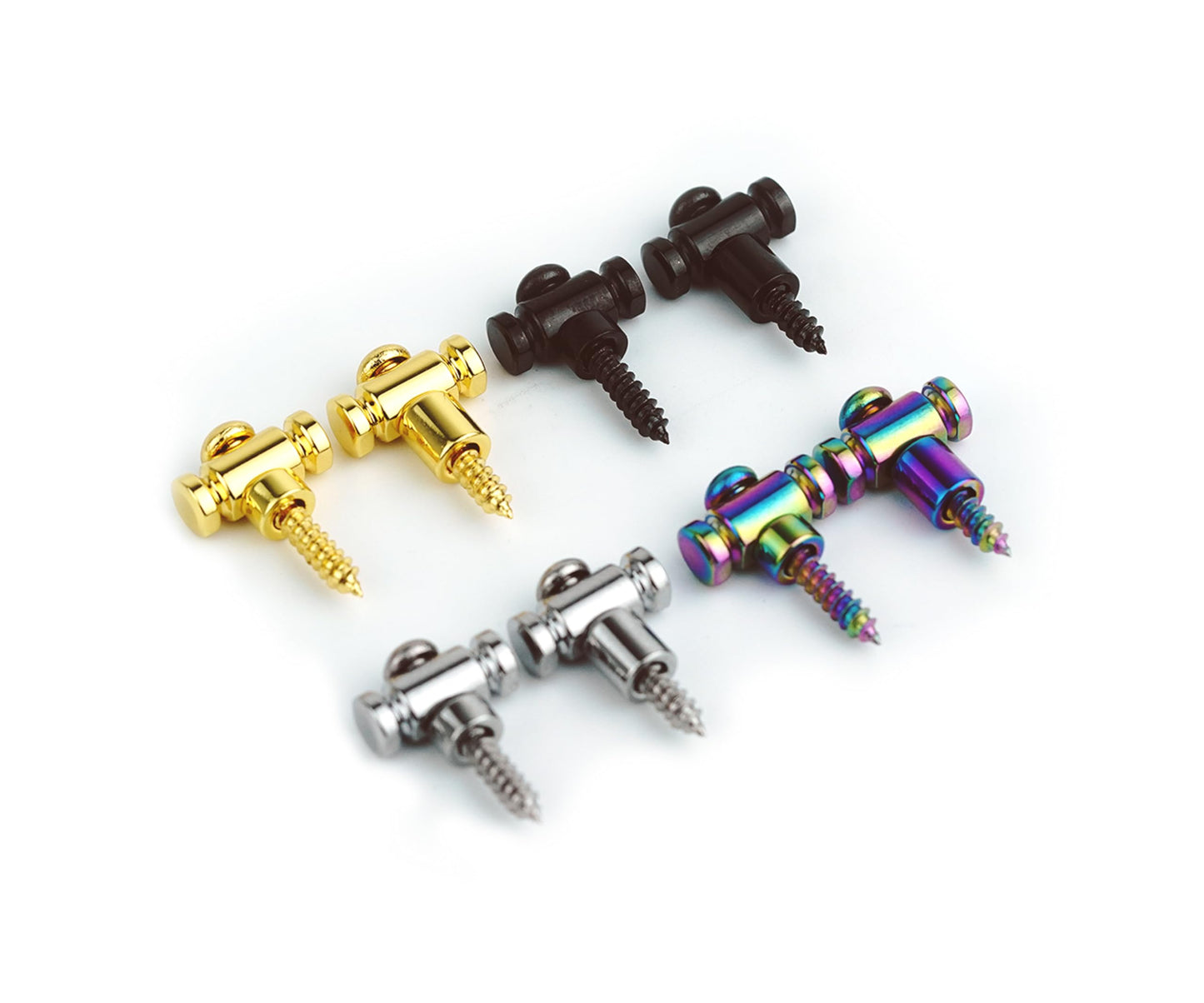 Guyker - Juego de 2 retenedores de cuerda para guitarras eléctricas, camaleón SR1 arco iris