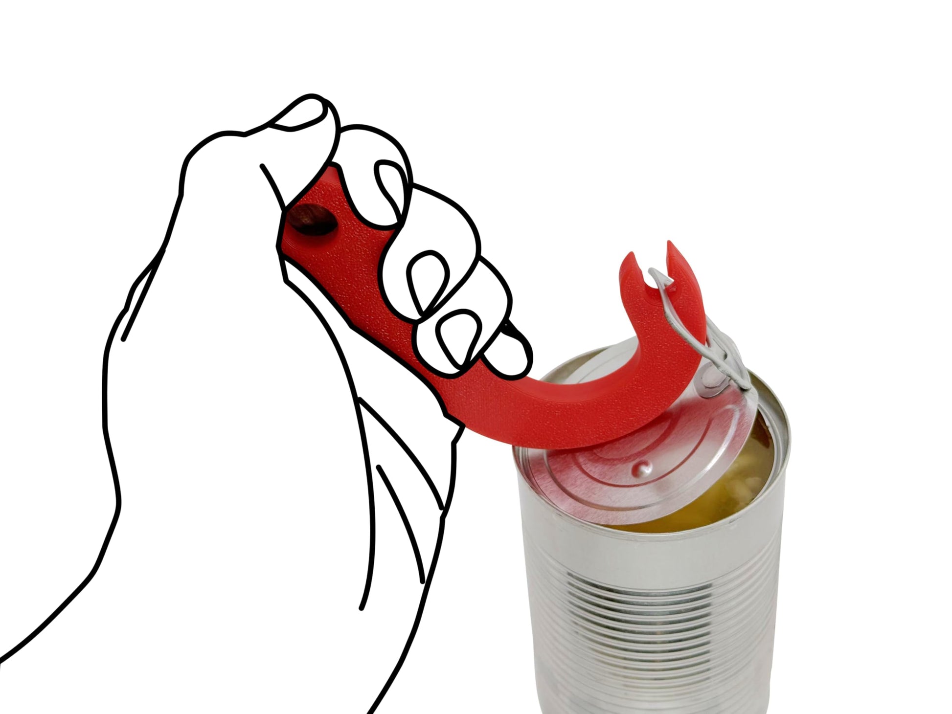 Abrelatas de Lengüeta Intulon Rojo con Diseño de Gancho para Acceso Fácil a Latas