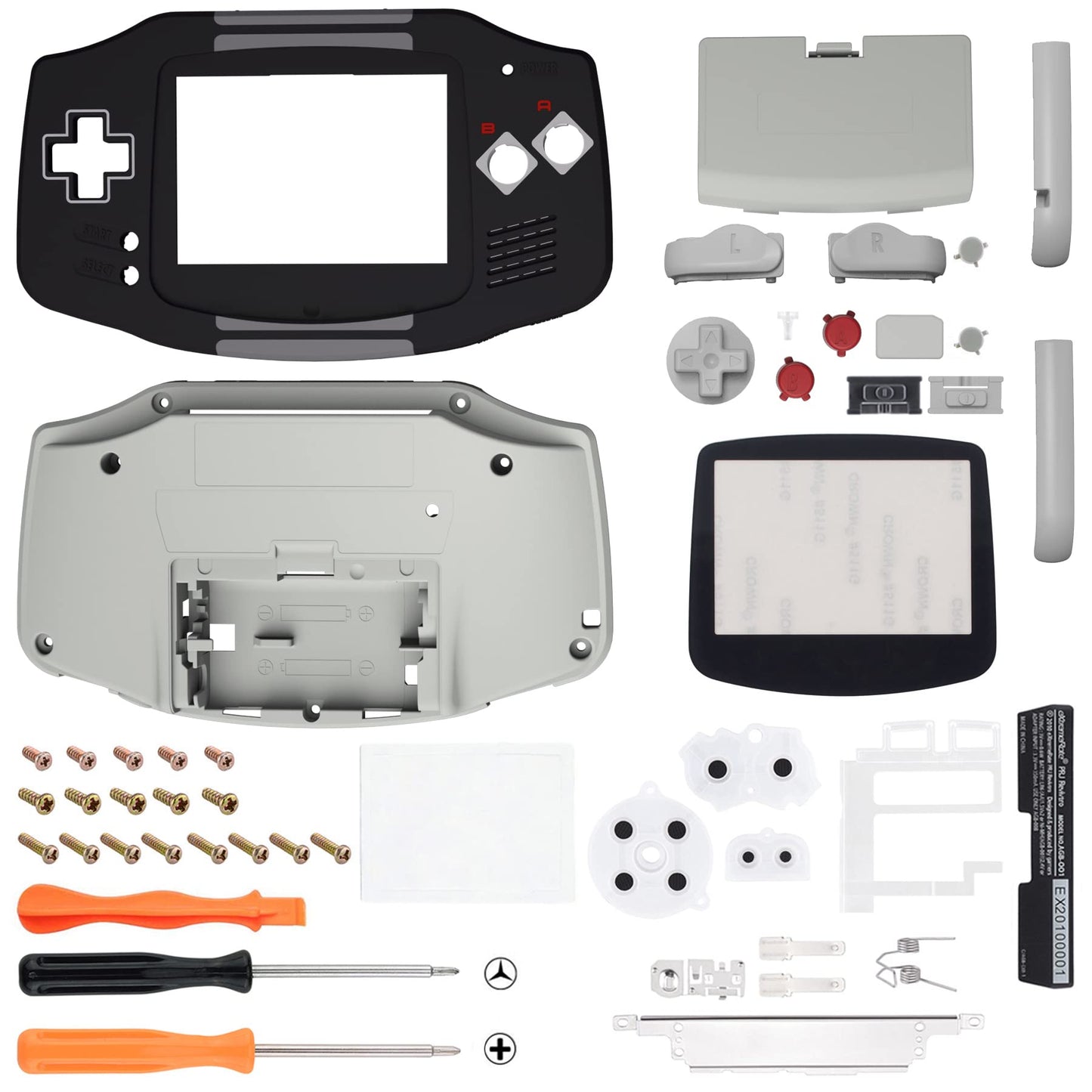 eXtremeRate IPS Ready Upgraded Carcasa para Gameboy Advance Funda Protector Placa Cubierta con Botones para GBA-Compatible con IPS & LCD Estándar-NO Incluye Consola & Pantalla IPS(Clásicos NES)