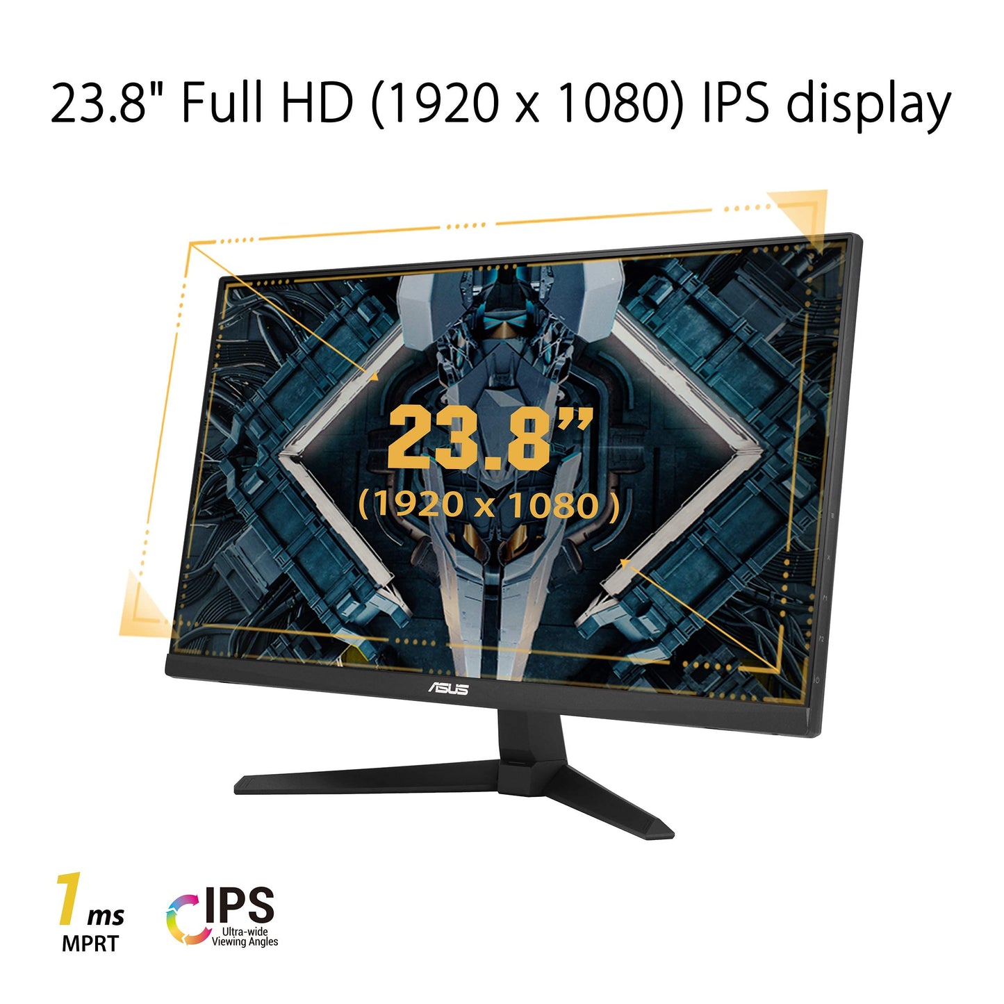 ASUS TUF Gaming 23.8" 1080P Monitor (VG249Q1A) - Full HD, IPS, 165Hz (compatible con 144Hz), 1ms, Extreme Low Motion Borroso, altavoz, FreeSync Premium, Shadow Boost, VESA Mountable, DisplayPort, HDMI