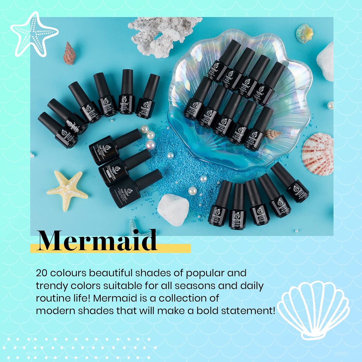 Beetles Gel Polish Nail Kit 100 ml - Colores vibrantes - Larga duración - uñas perfectas - Hecho en USA