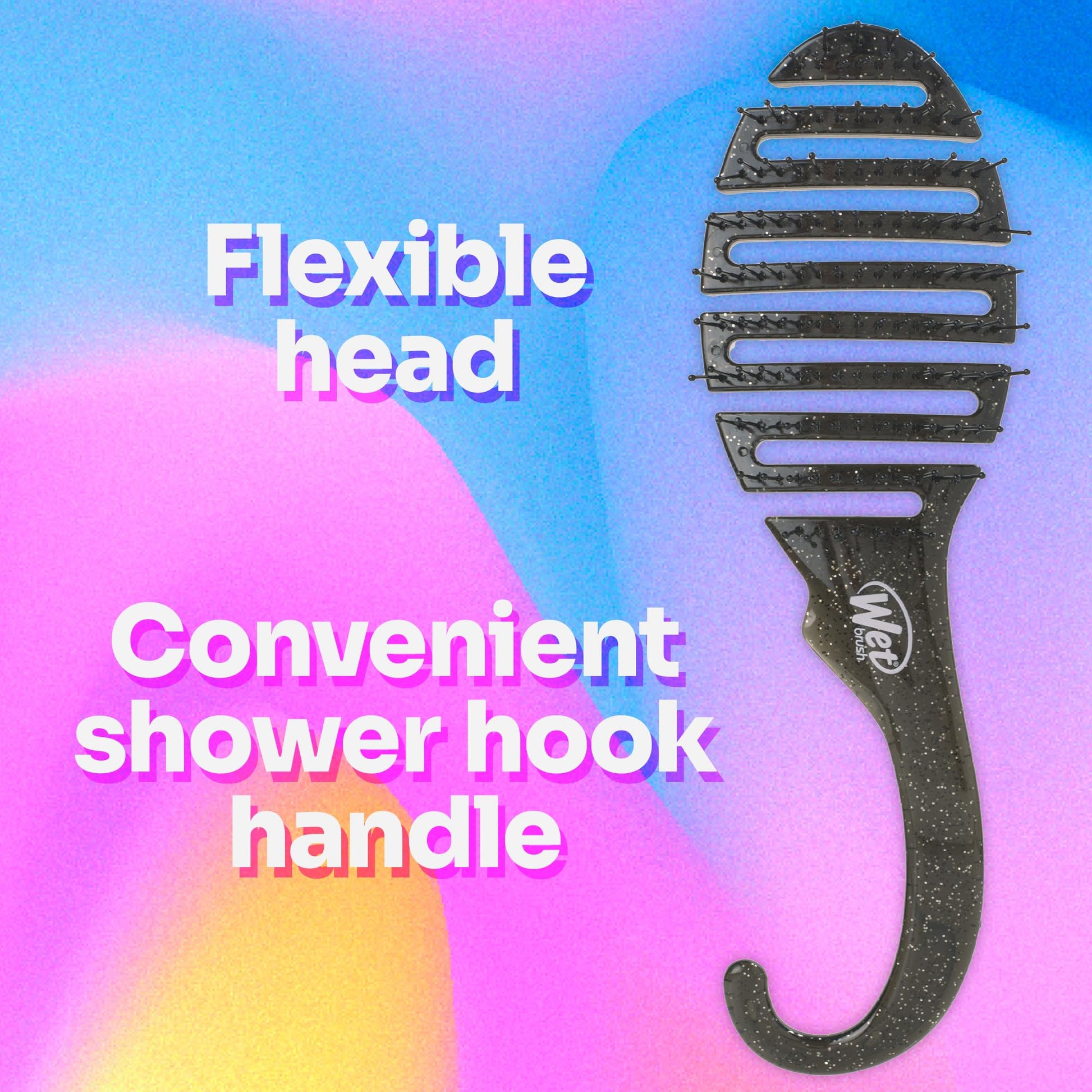 Wet Brush Hair Brush Shower Detangler - Black Glitter - Shower Hair Brush With Ultra-soft IntelliFlex Bristles - Glide Through Tangles With Ease For All Hair Types - For Women, Men, Wet And Dry Hair
