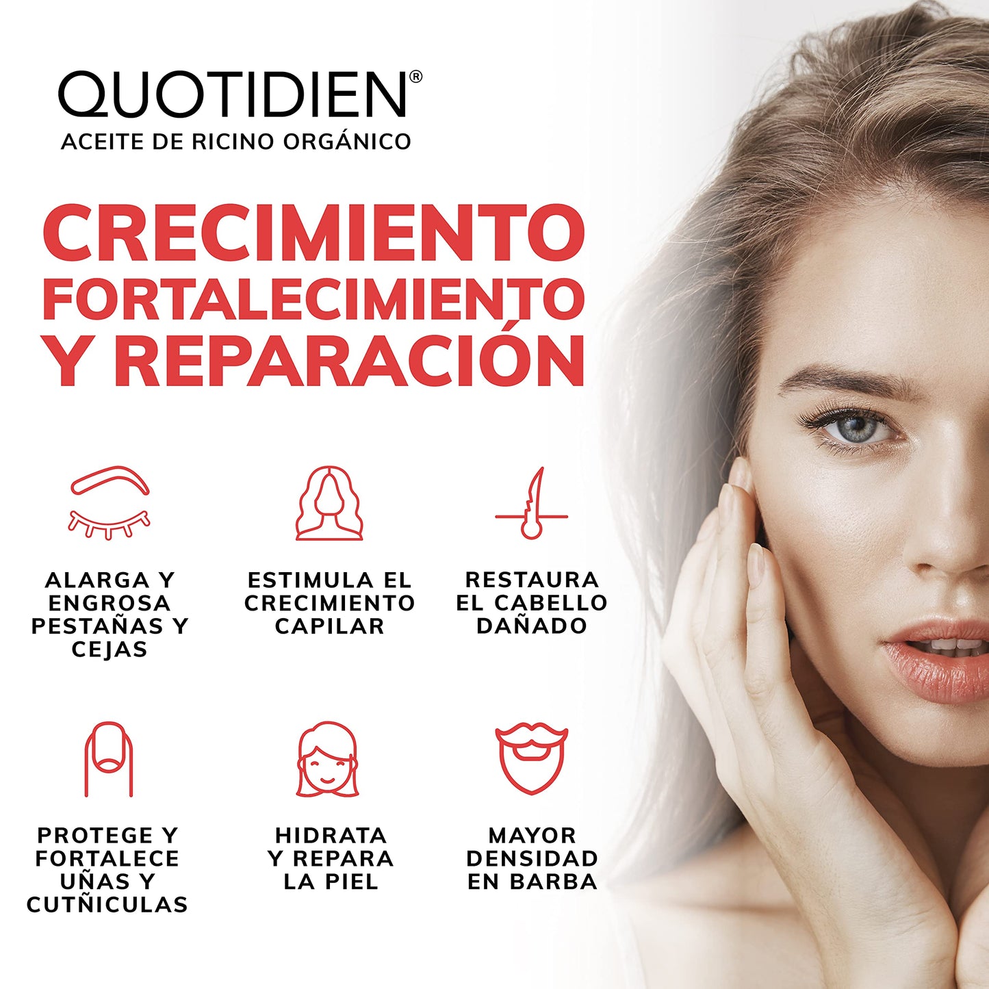 Aceite Orgánico Natural para Pestañas y Cejas: Estimula el Crecimiento del Pelo