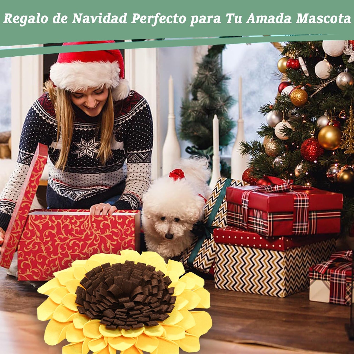 Alfombra Olfato para Perros Snuffle Mat Amarilla Juguete de Entrenamiento Rompecabezas para Mascotas