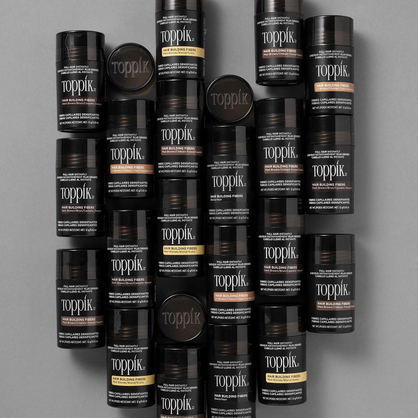 Toppik - Fibras para fortalecer el cabello, negras, 0.97 onzas