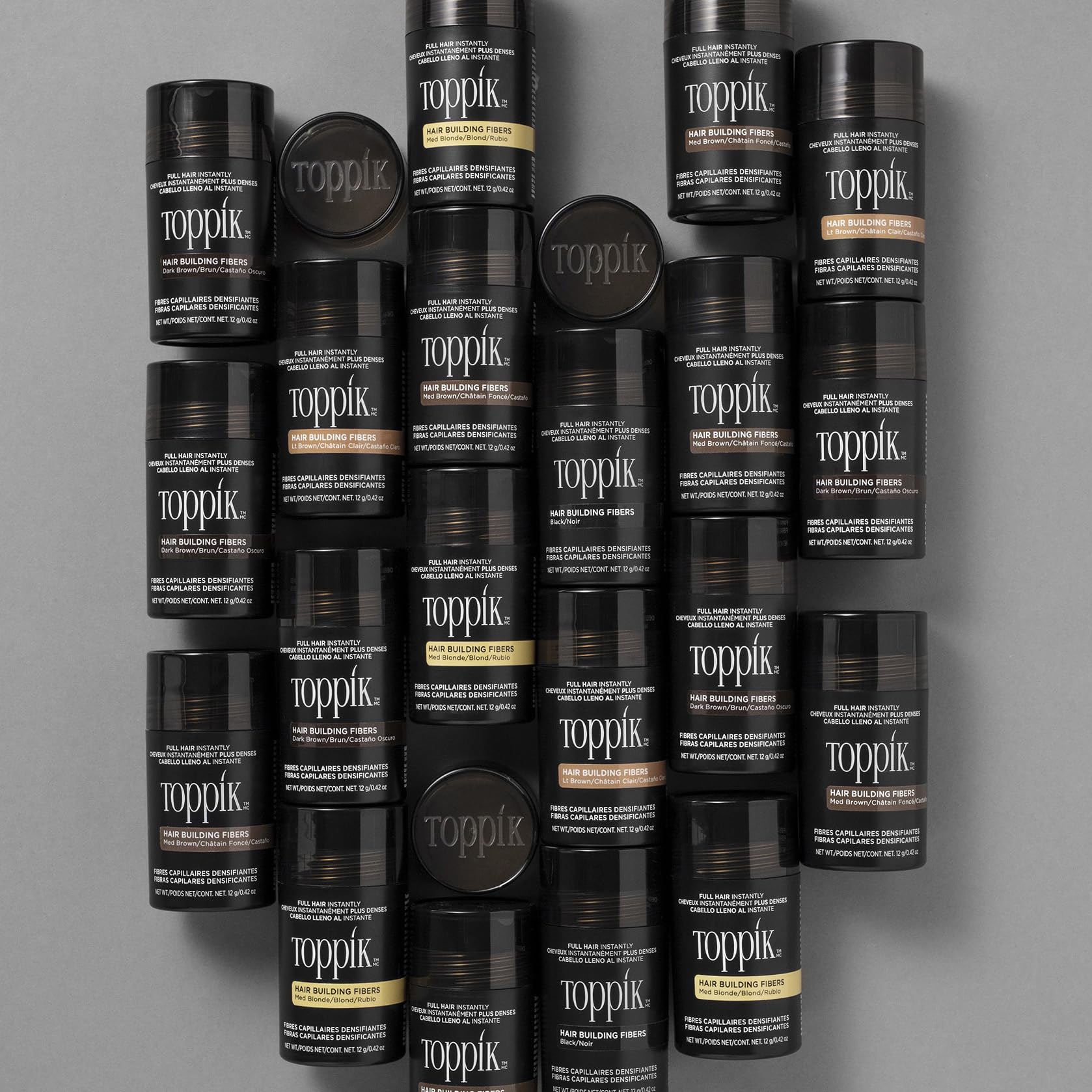 Toppik - Fibras para fortalecer el cabello, negras, 0.97 onzas