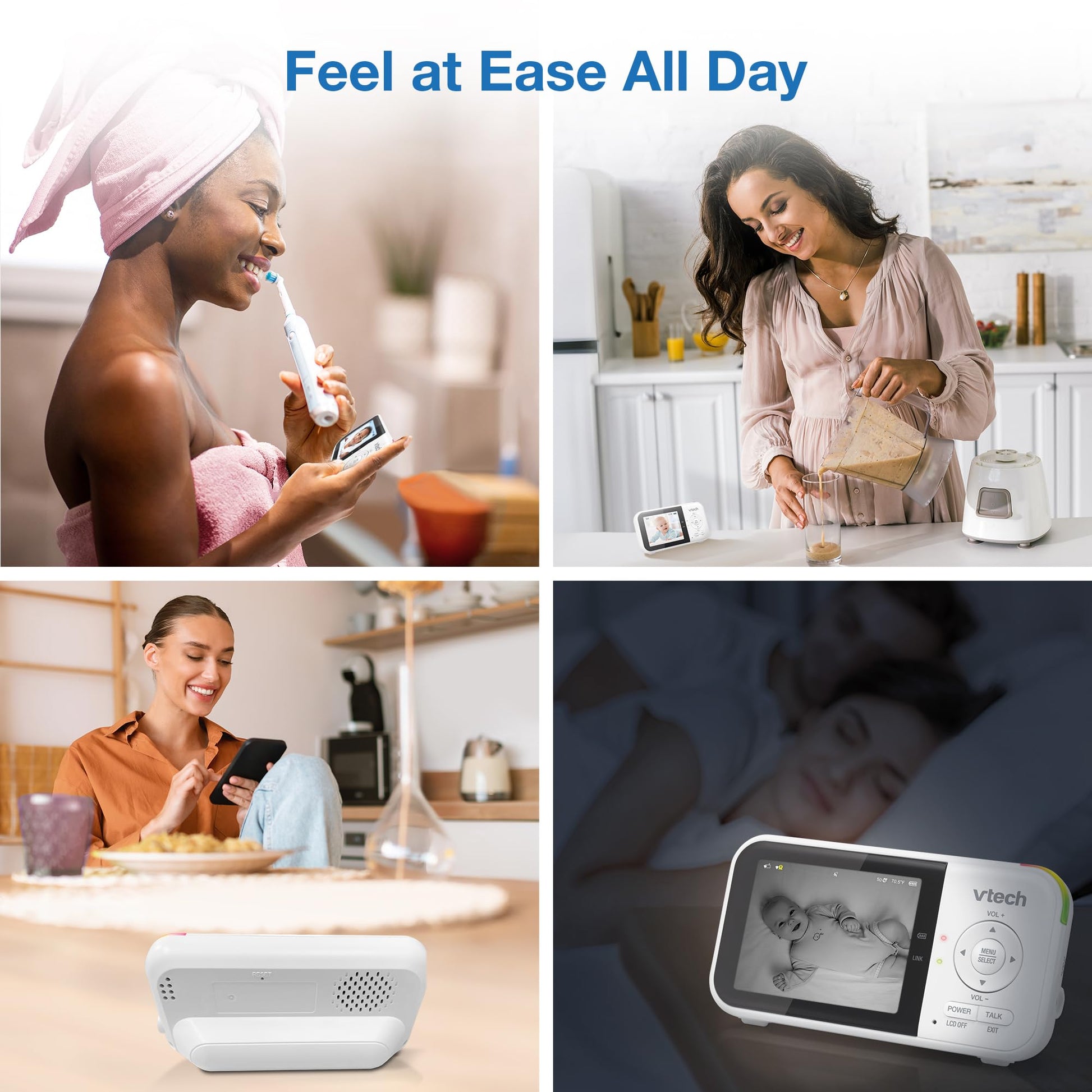 Monitor de Bebé VTech VM819-2 Blanco con 2 Cámaras y Visión Nocturna