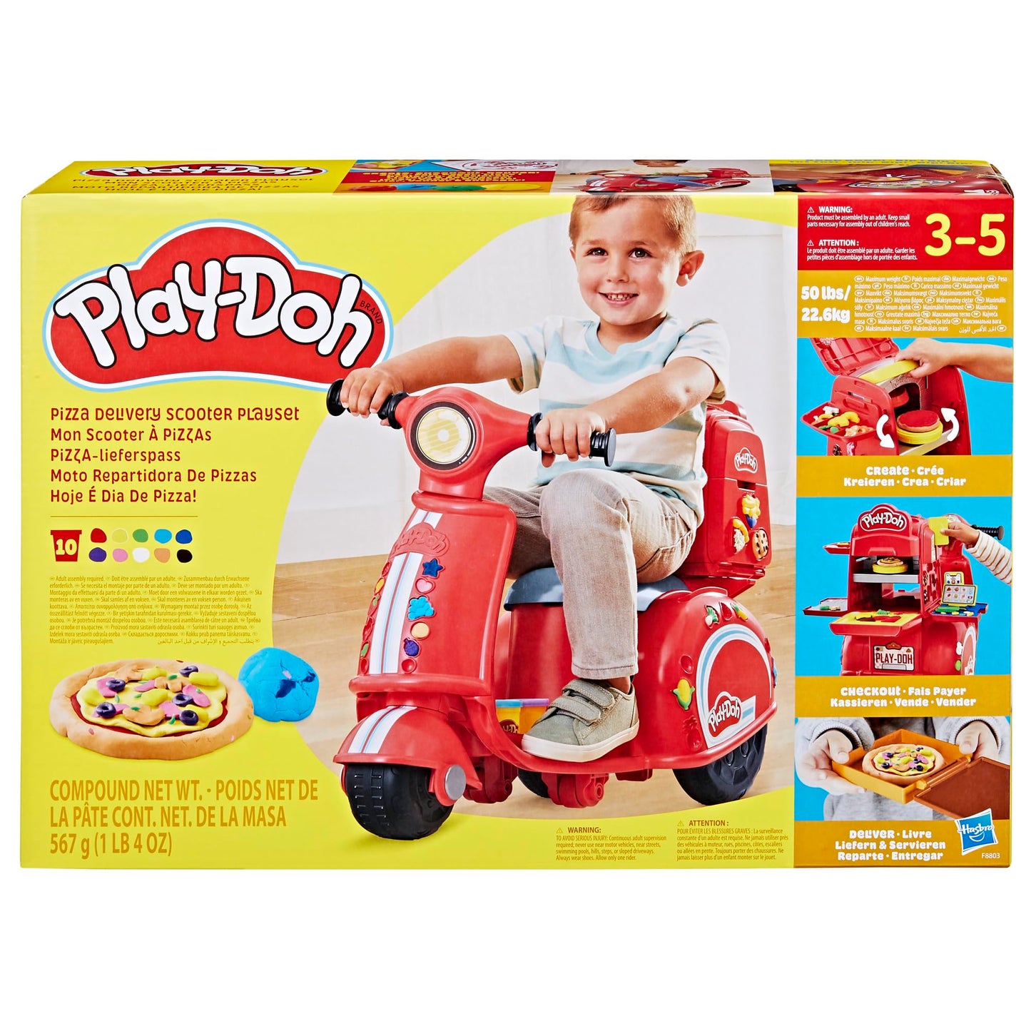 Juguetes Play Doh Moto Repartidora de Pizzas preescolares Gran Tamaño temática de Comida