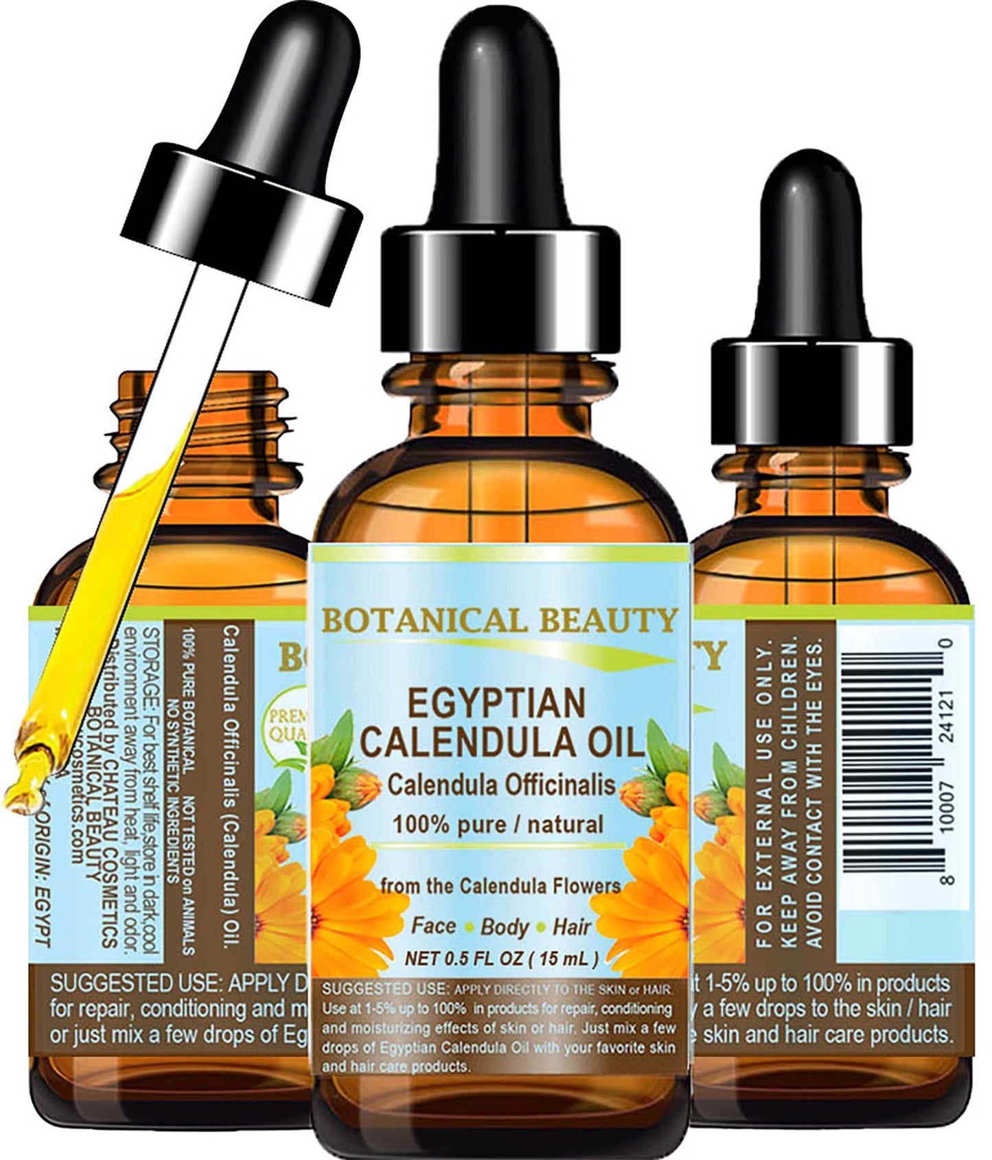 CALENDULA OIL Calendula Officinalis Marigold Oil 100% Pure Natural for FACE, SKIN, BODY, HAIR, NAILS 0.5 Fl.oz.- 15 ml by