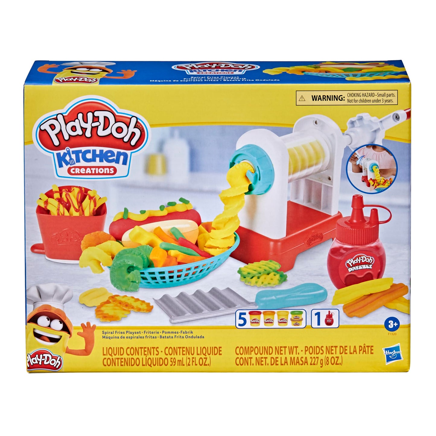 Playset de Cocina Play Doh Máquina de Espirales Fritas