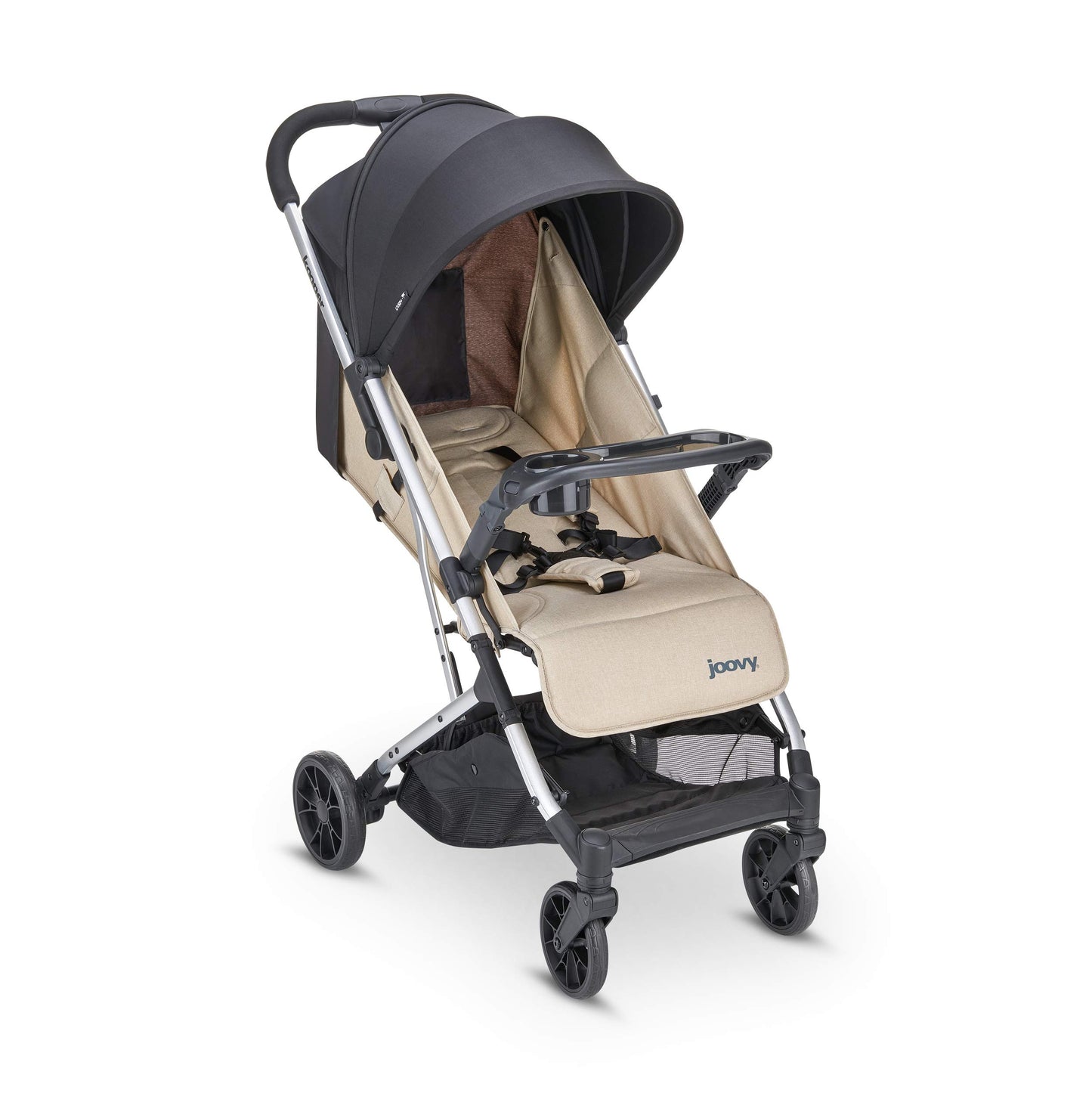 Joovy Stroller, Lightweight Travel Fold With Tray, Carriola Ligero Plegable Compacto Bebés Niños, Arena, 1 Count Pack Of