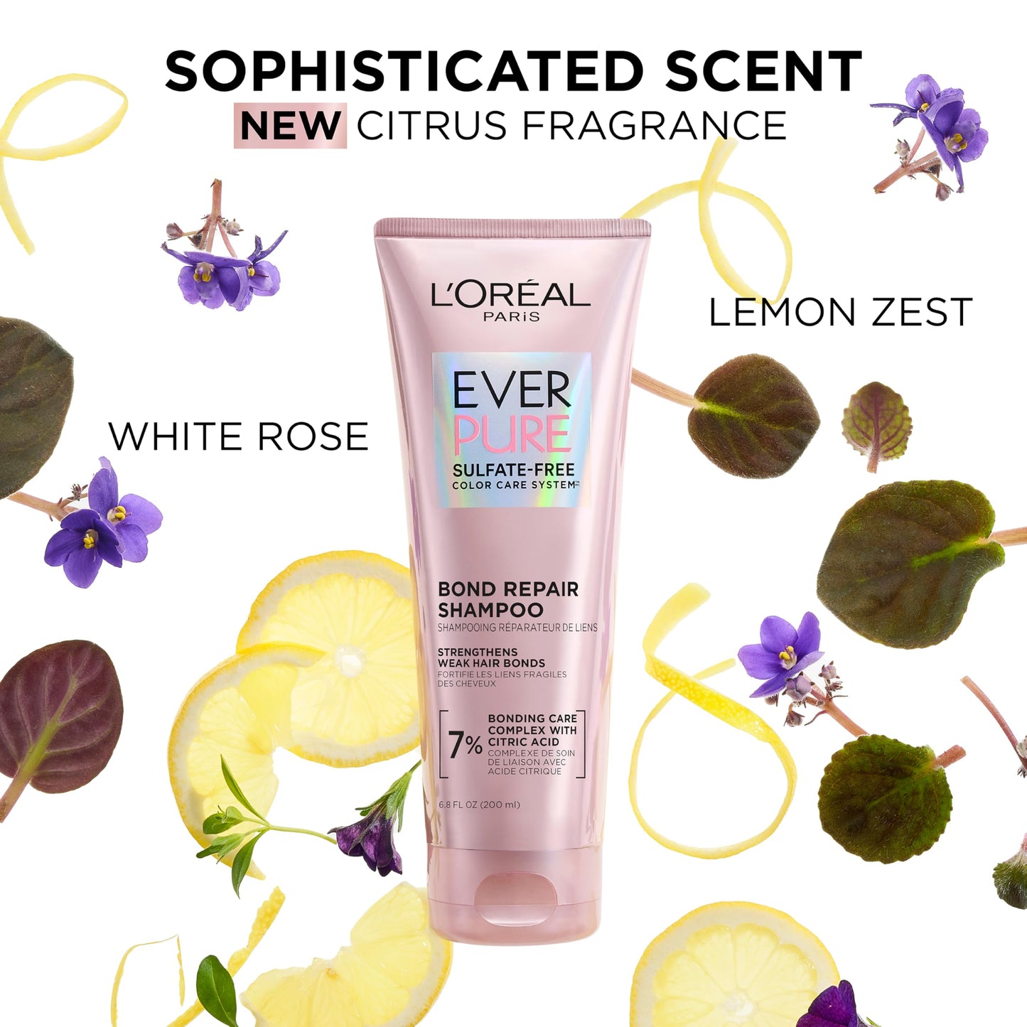 L’Oréal Paris Shampoo con tecnología Bonding Ever Pure Bond Fortalece tu pelo por dentro y por fuera para todo tipo de pelo teñido Sin Sulfatos, 200ml