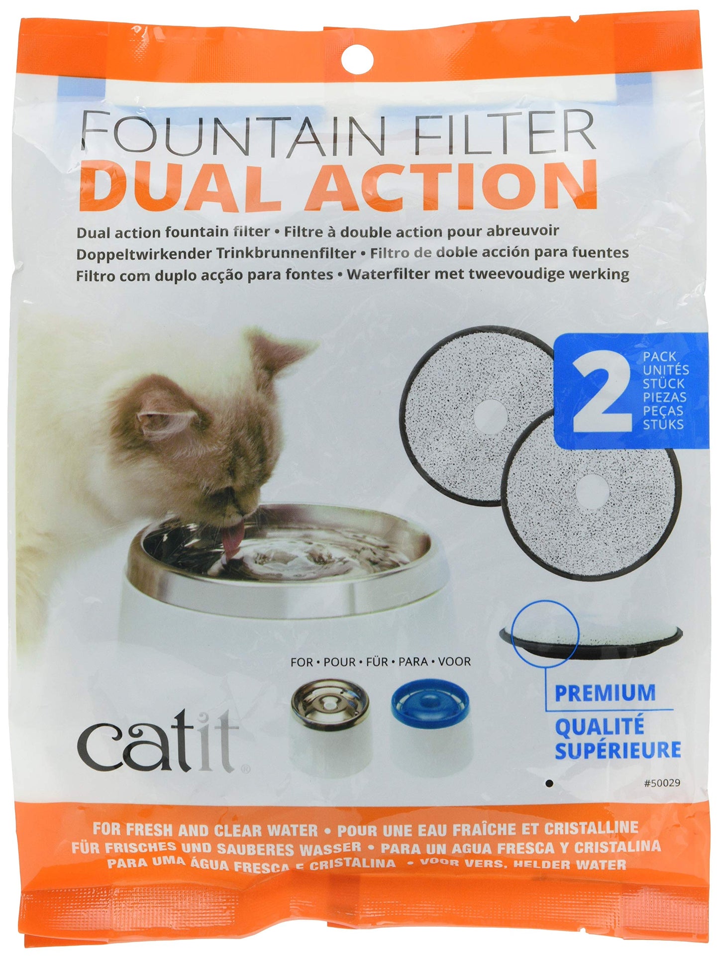 Catit 50029 Filtros de Repuesto de Doble acción, 2 Unidades (Paquete de 1)