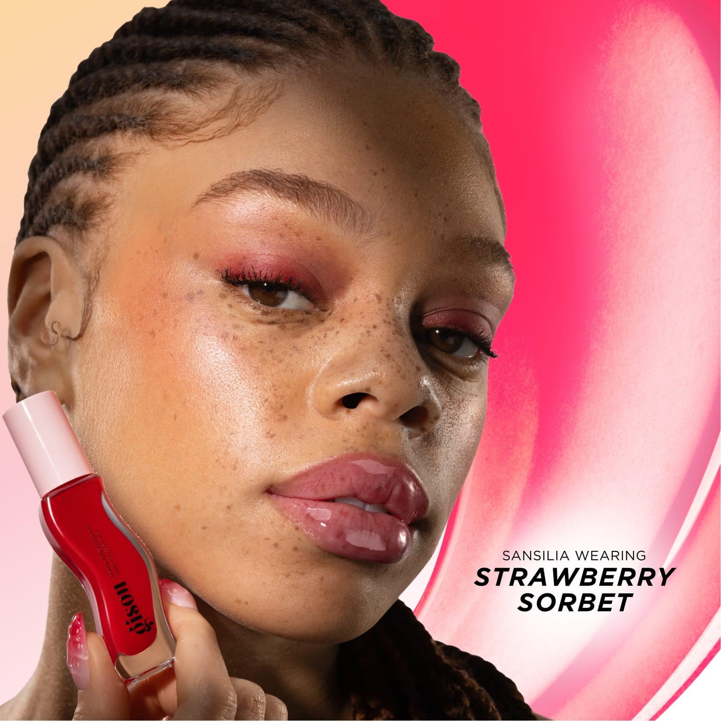 Gisou Honey infused Lip Oil (Strawberry Sorbet, Pequeño)