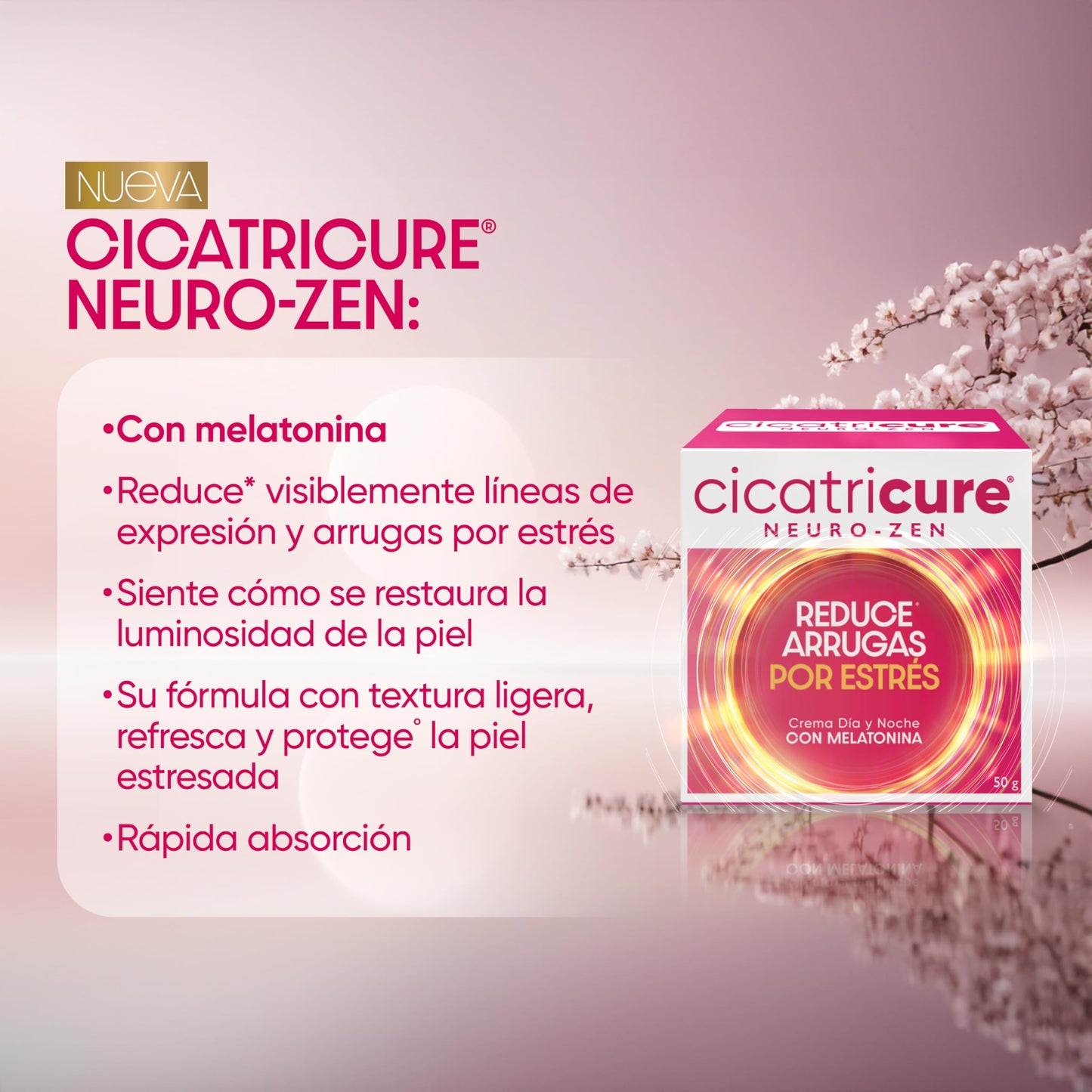 CICATRICURE - NEURO-ZEN. Crema anti-arrugas con ingredientes neuro activos que calman, revitalizan y rejuvenecen la piel. Tarro con 50g.