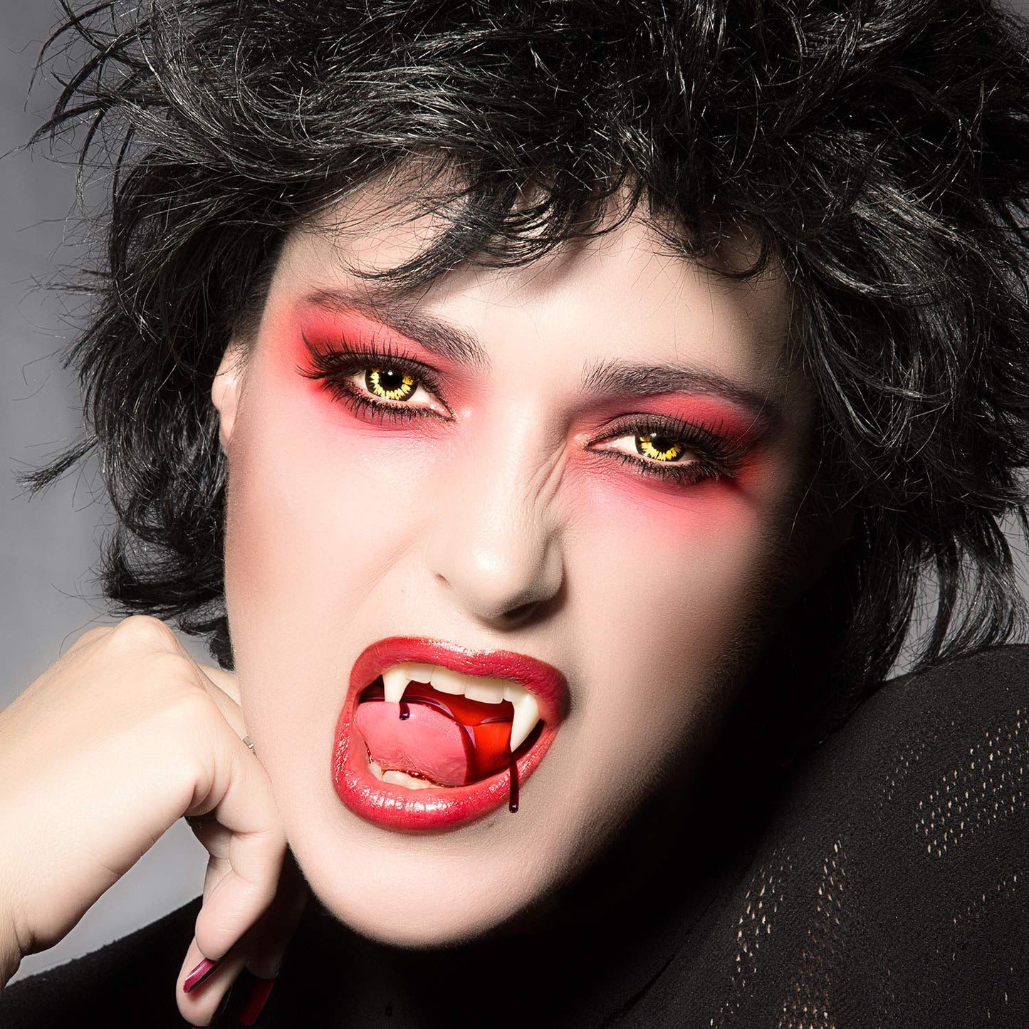Dientes de Vampiro Disfraz 12 Pares en Blanco con Colmillos Falsos para Fiesta de Halloween