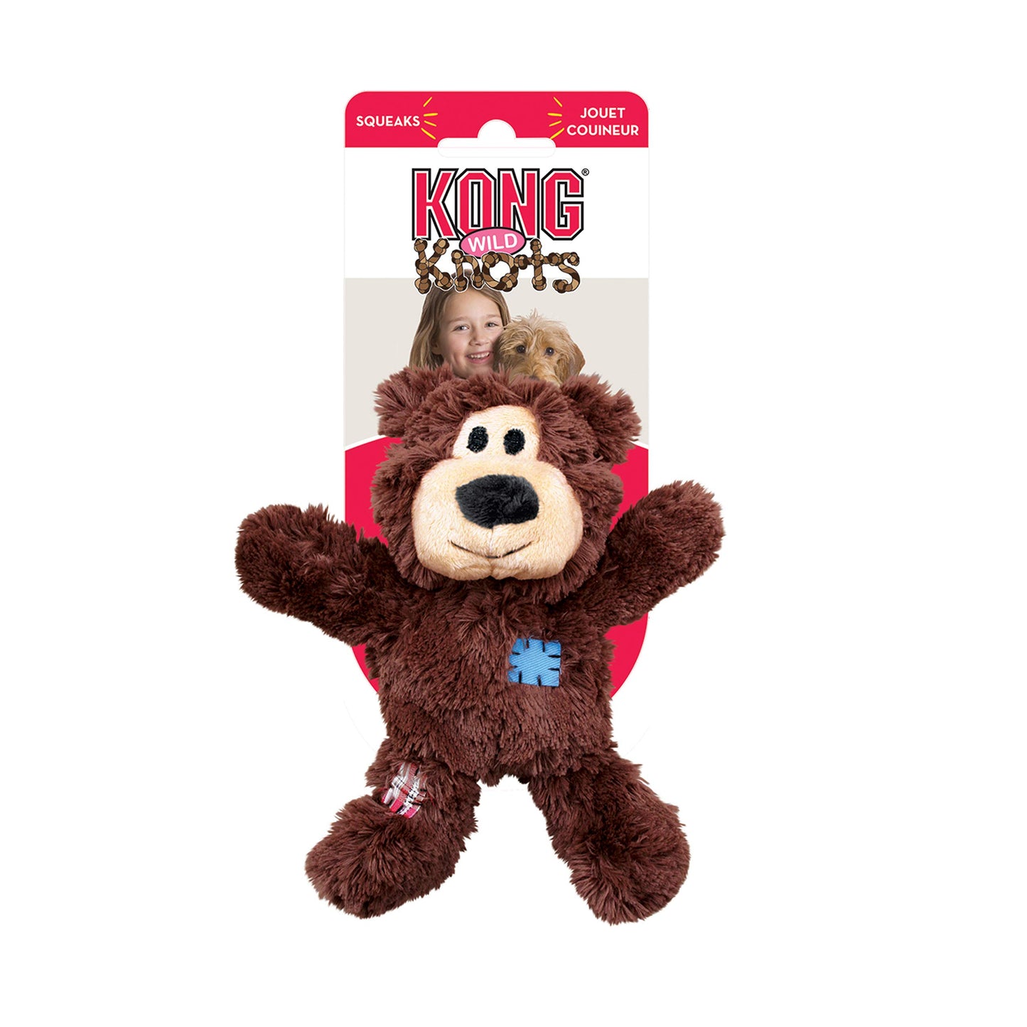 Kong Wild Knots Bear Juguete para perro, colores variados, Marrón, XS