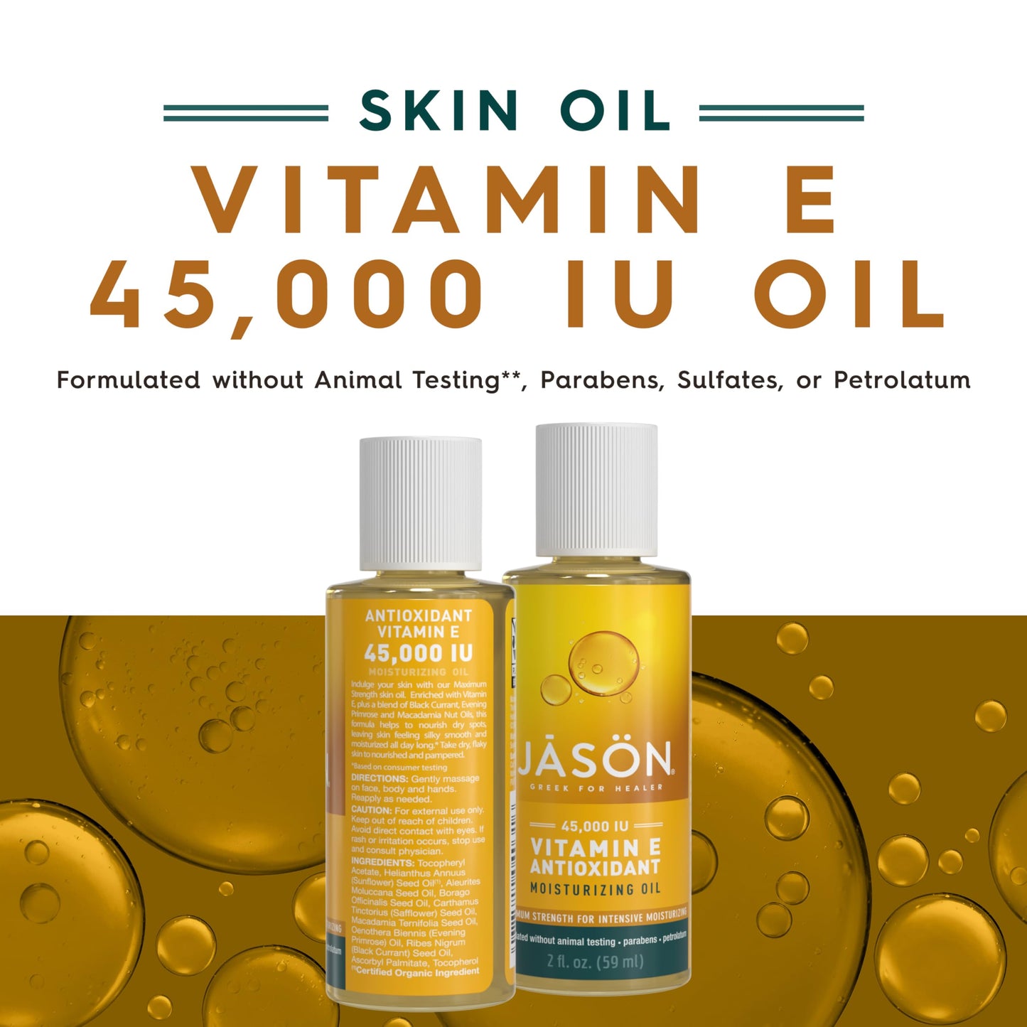 JASON Pure Beauty Oil, 45,000 IU Vitamin E Oil 2 fl oz by Jason