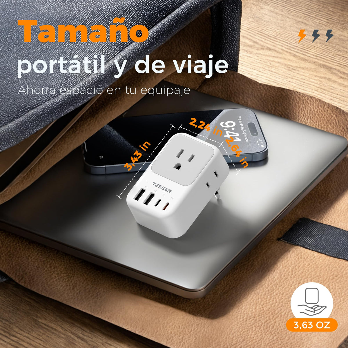 Adaptador Europeo TESSAN Blanco 20W Cargador Tipo C Carga Rápida