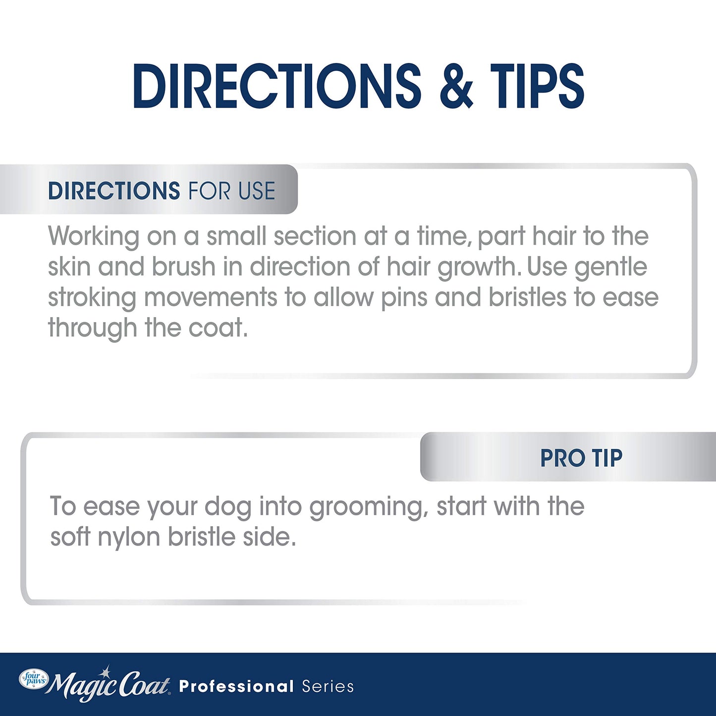 Four Paws Magic Coat Professional Series 2 en 1 Combo Pin y cepillo de cerdas para perro, talla única