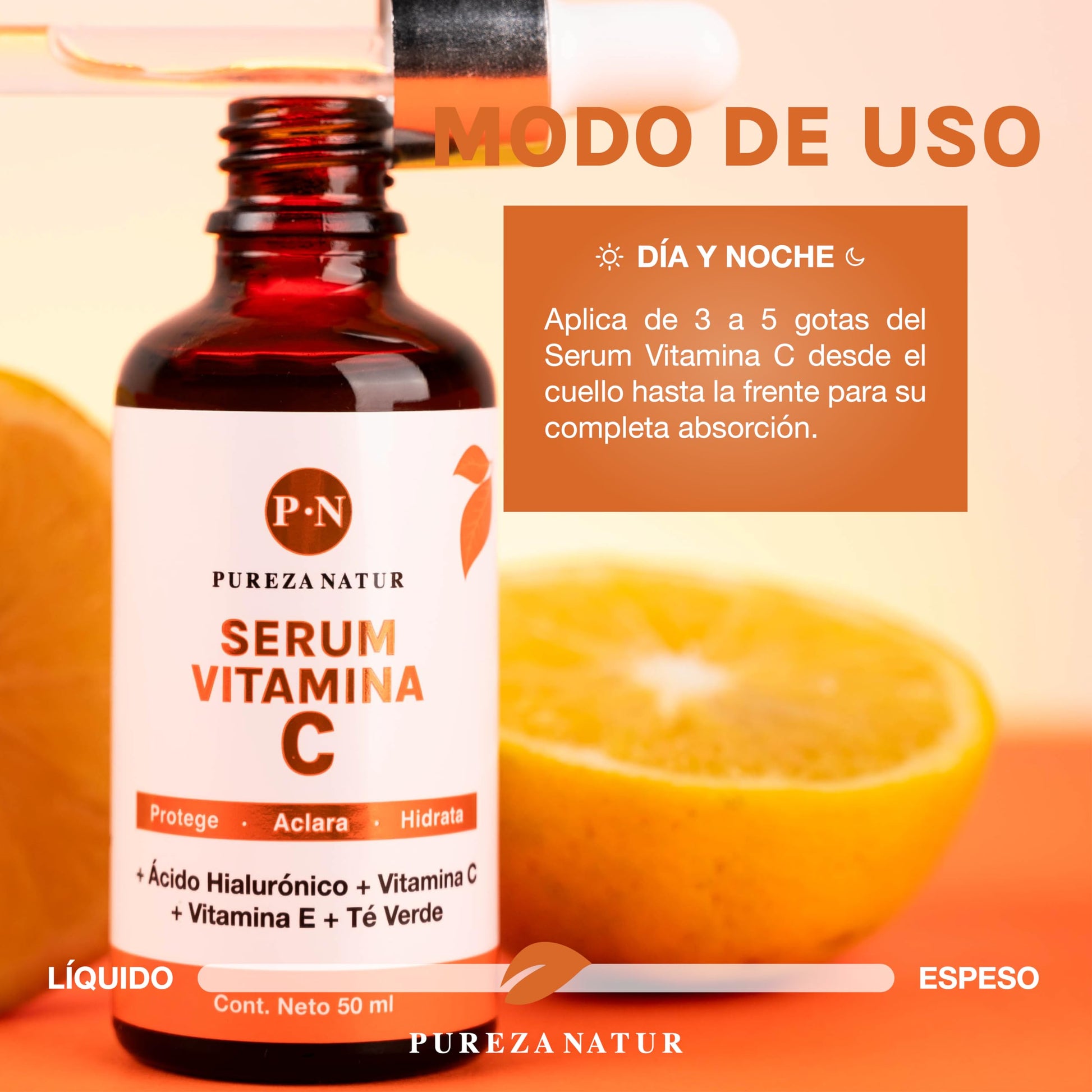 Serum Facial Anti Edad Vitamina C Ácido Hialurónico Hidratante para Mujer y Hombre