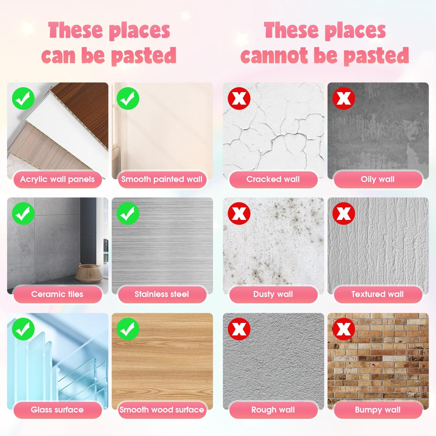 Pegatinas de pared de corazón rosa, calcomanías de pared para habitación de niños, diseño de corazón amor, lindo cuarto de bebé, decoración extraíble estilo rosa (corazón rosa)