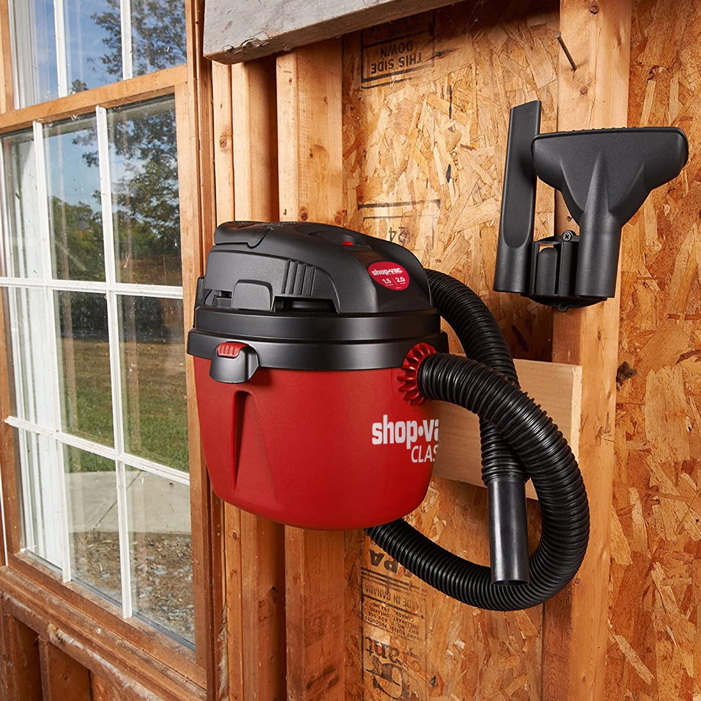 Aspiradora Portátil Shop-Vac Compacta Soporte de Pared Mango Plegable Accesorios